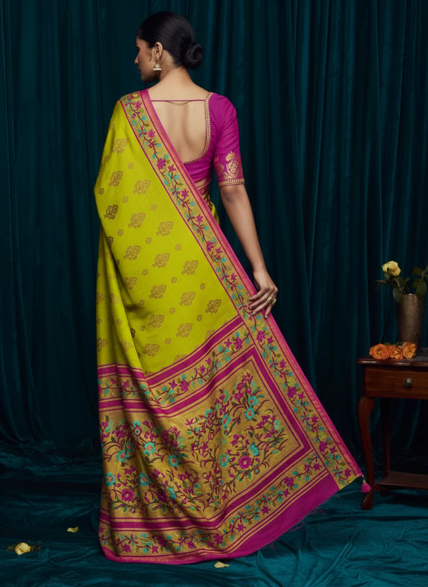 Adorable Brasso Silk Banarasi Saree - Image 3