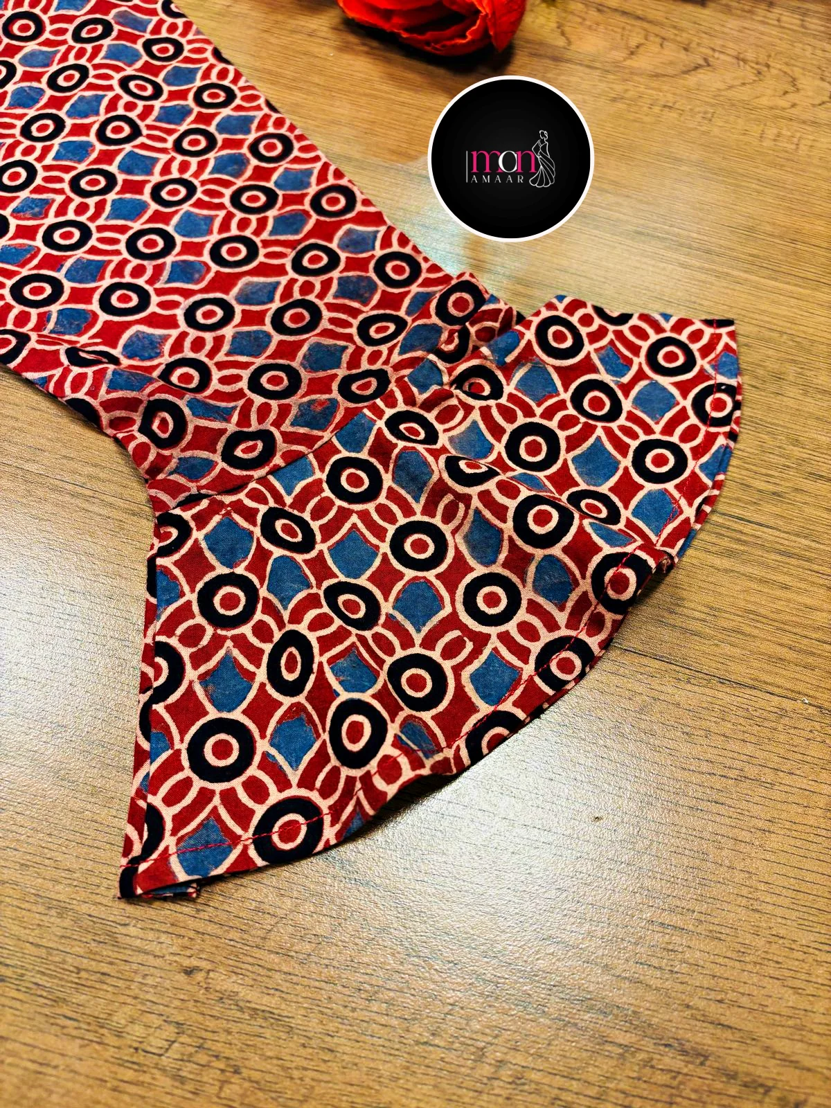 Ajrakh Jadu- Pure Handblock Handloom Long Cotton Dress - Image 8