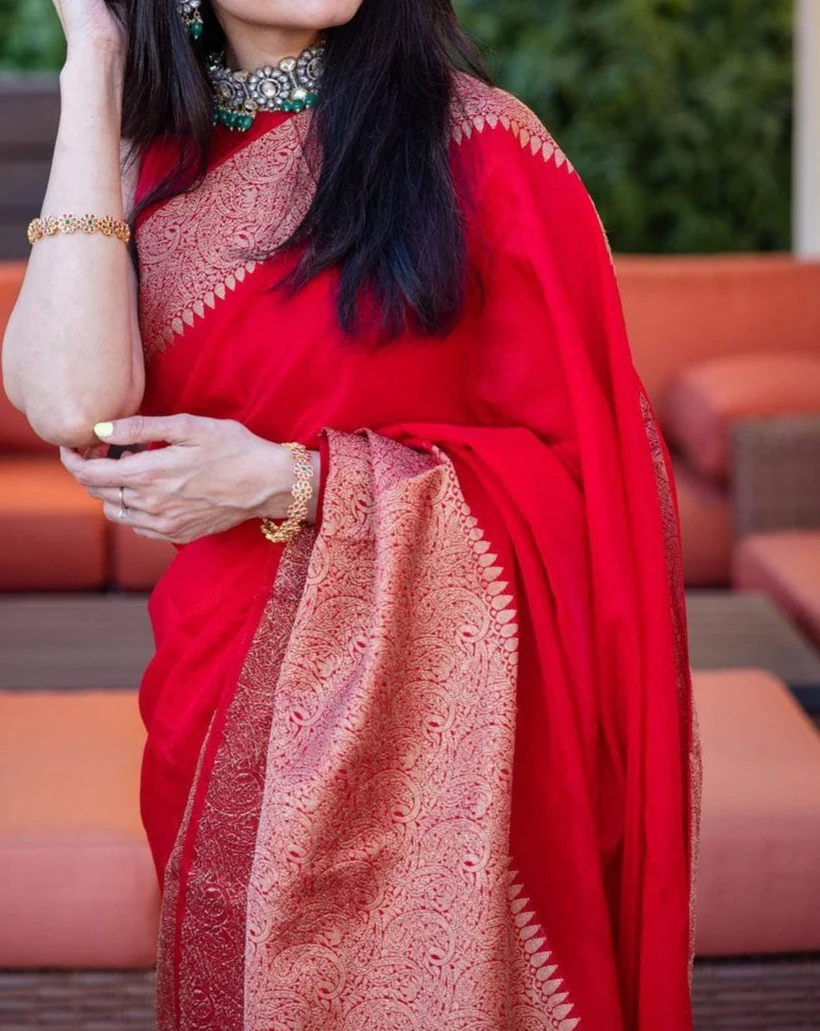 Banarasi Semi Dupion Soft Silk Saree - Image 3