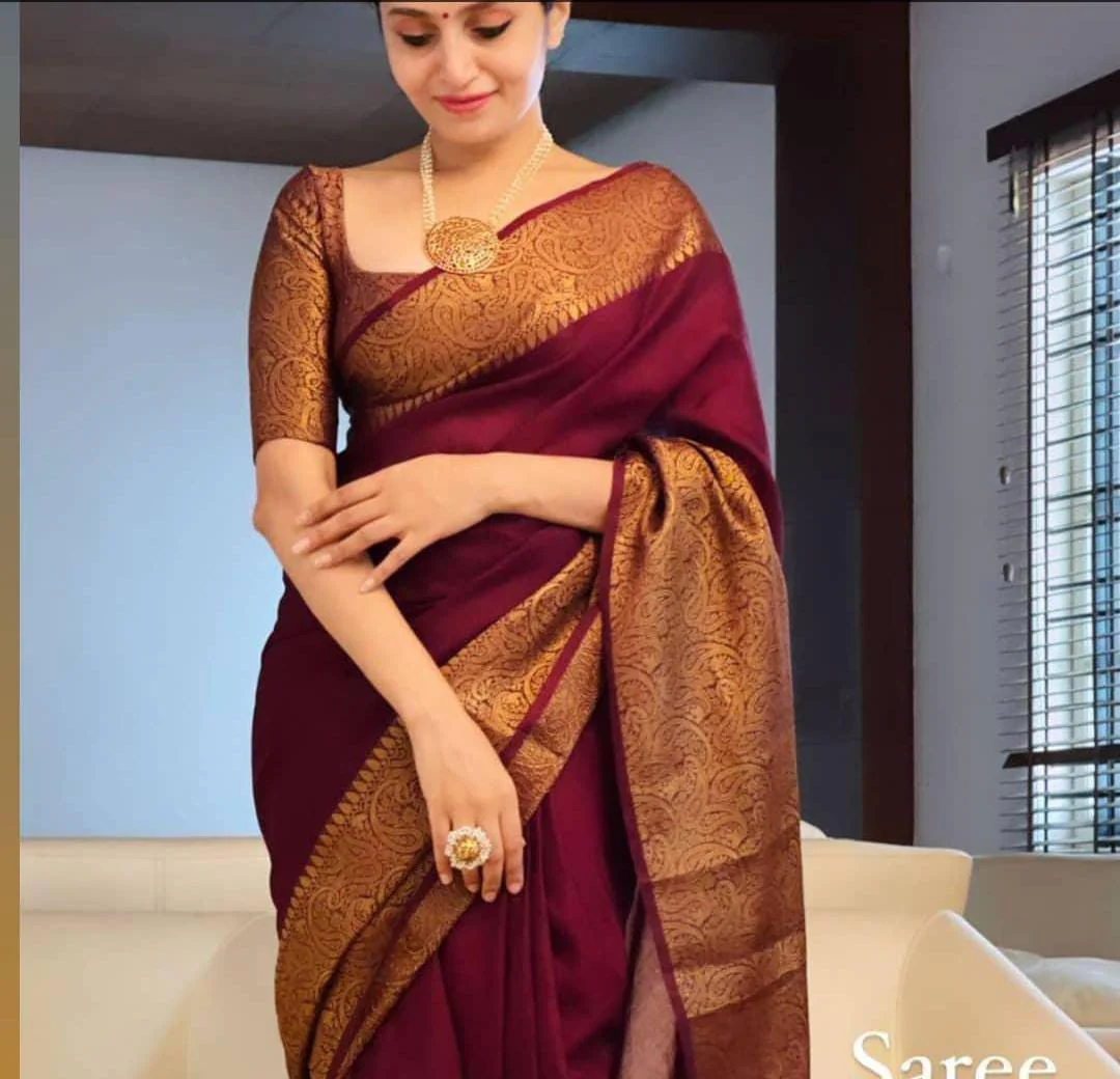 Banarasi Semi Dupion Soft Silk Saree - Image 4