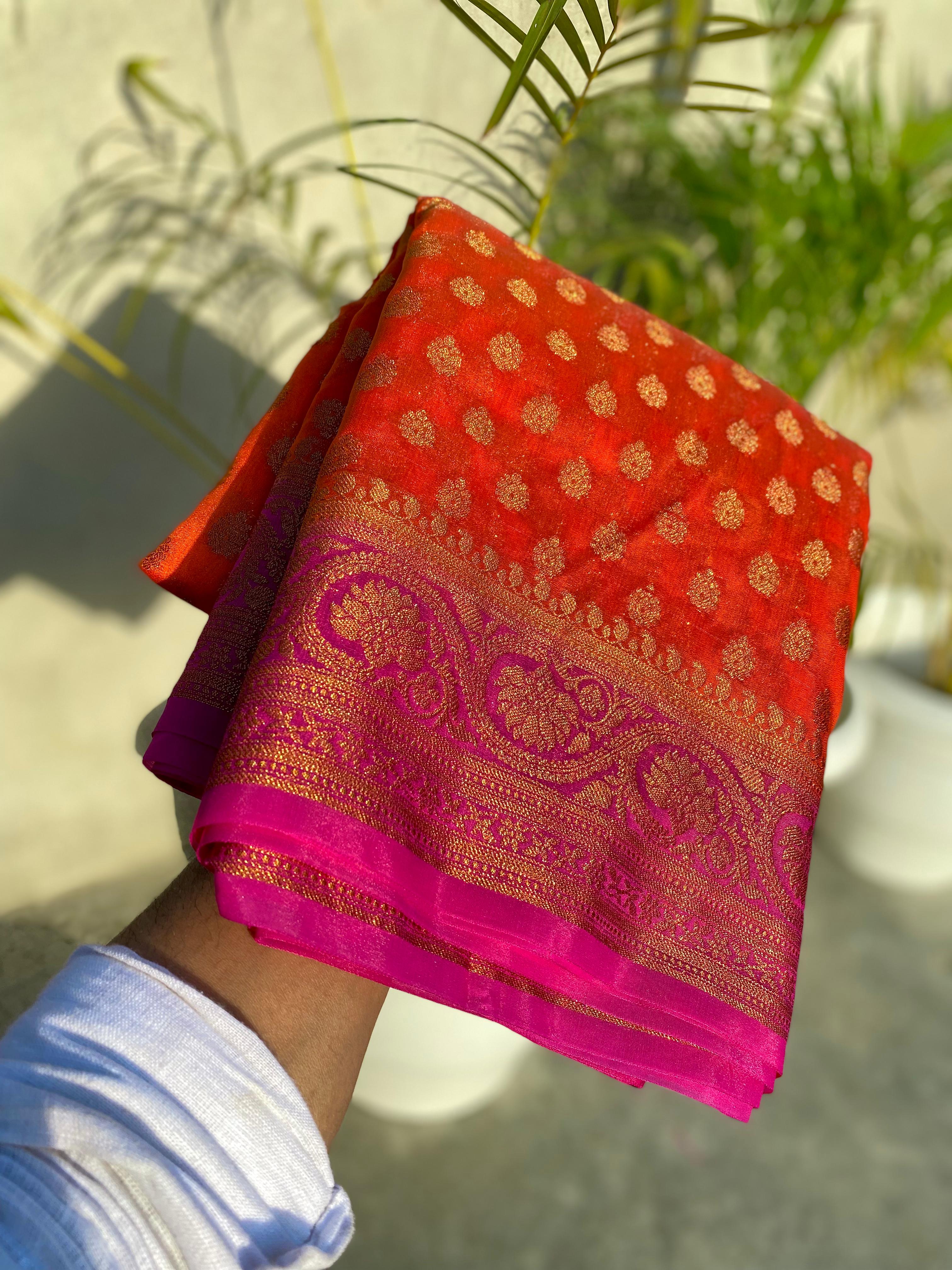 Women In Saree(Banarasi Semi Georgette Soft Silk ) - Image 11