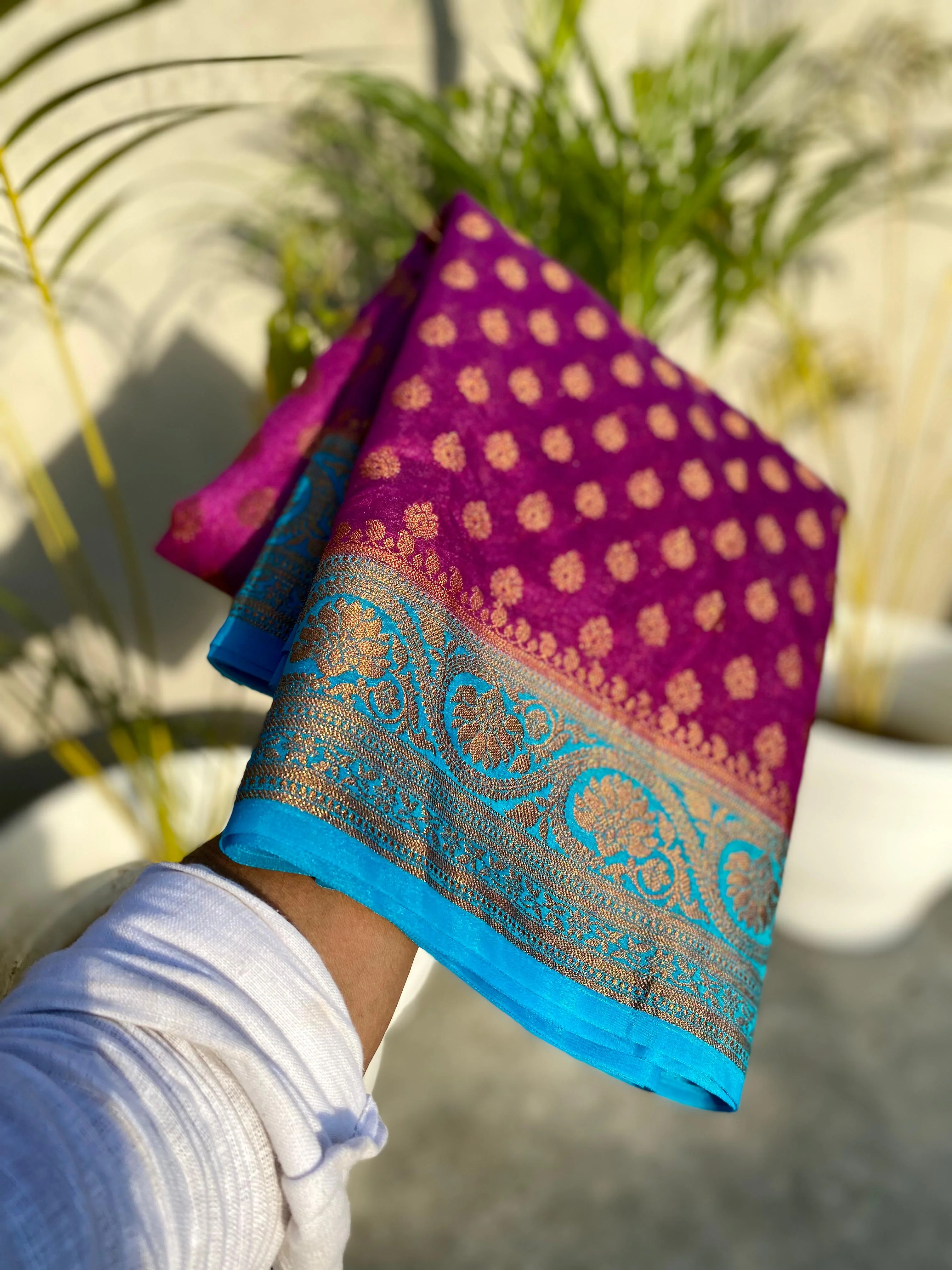 Women In Saree(Banarasi Semi Georgette Soft Silk ) - Image 5