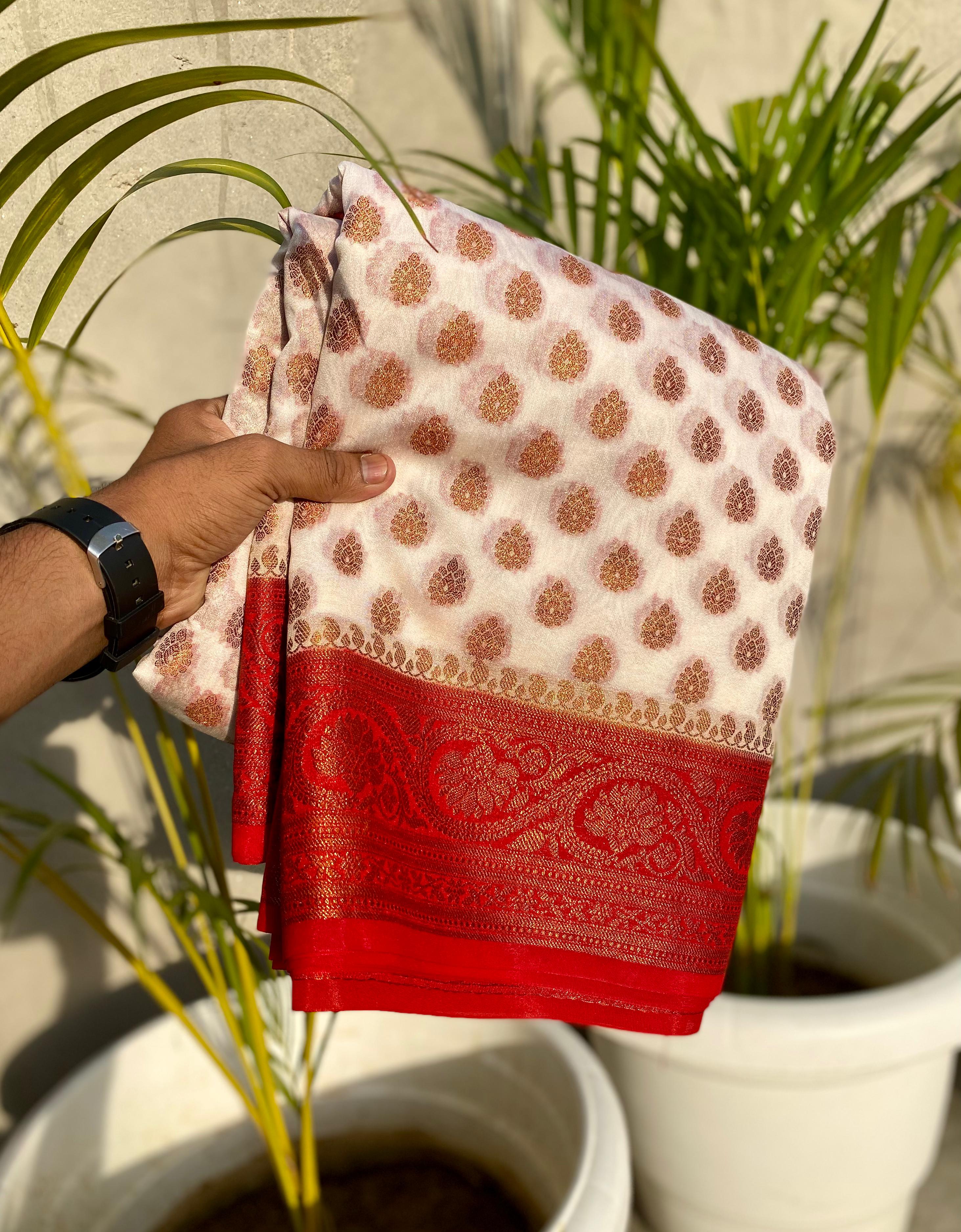 Women In Saree(Banarasi Semi Georgette Soft Silk ) - Image 8