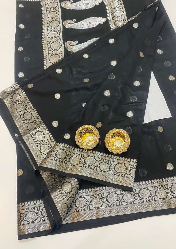 Banarasi Semi Georgette Soft Silk  Saree - Image 3