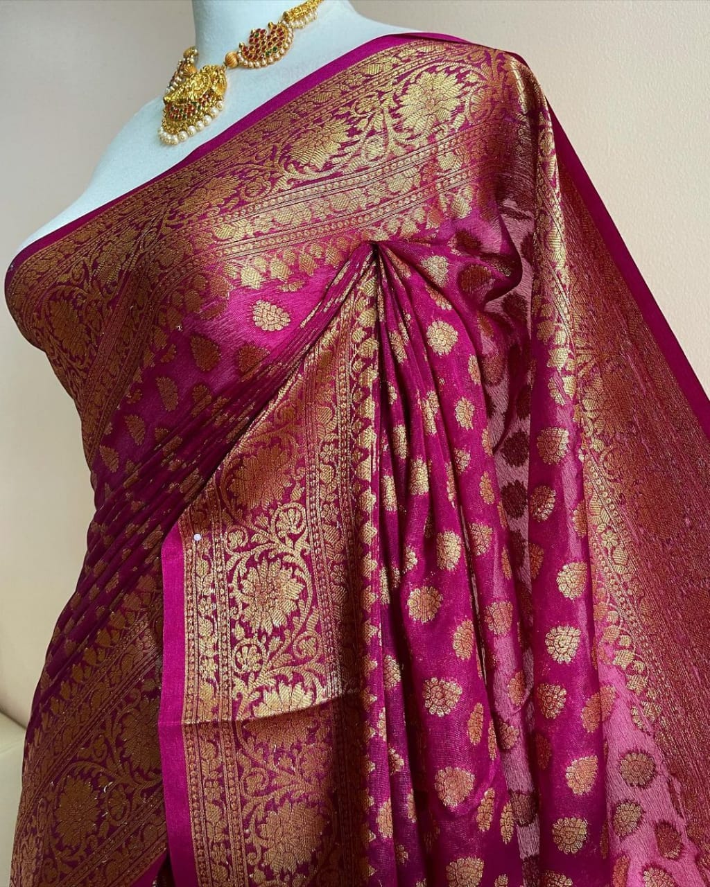 Banarasi Semi Georgette Soft Silk Saree - Image 3