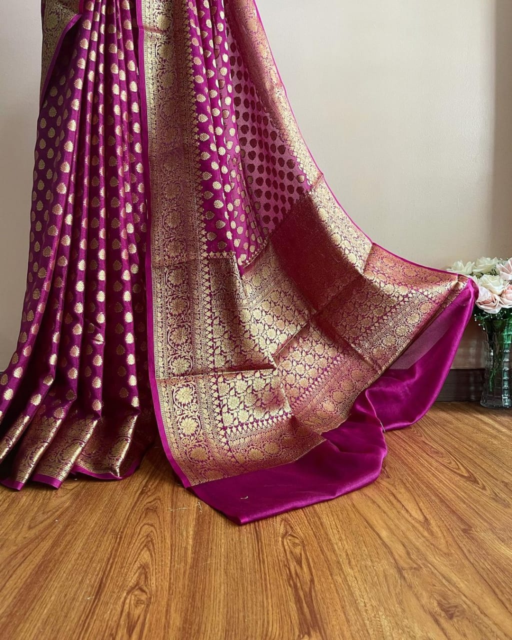 Banarasi Semi Georgette Soft Silk Saree - Image 5