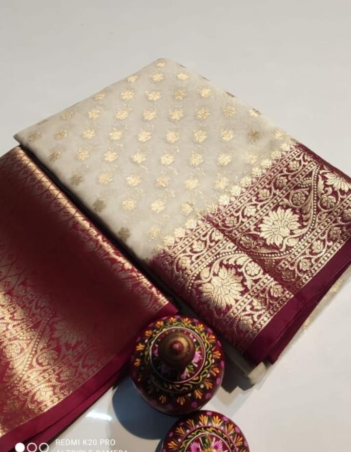 Banarasi Semi Georgette Soft Silk  Saree - Image 9