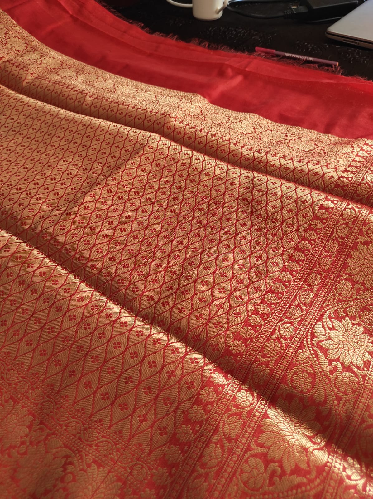 Banarasi Semi Georgette Soft Silk  Saree - Image 4