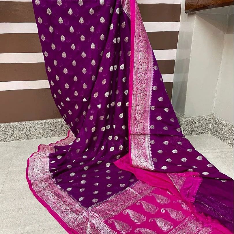 Banarasi Semi Katan Silk saree - Image 4