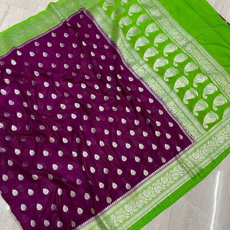 Banarasi Semi Katan Silk saree - Image 8