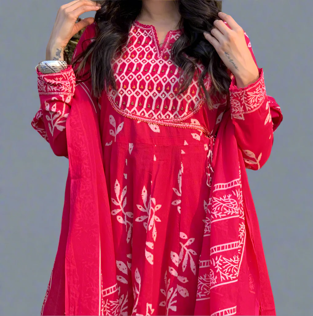 Blanket Of Color Cotton Kurti Set - Image 3
