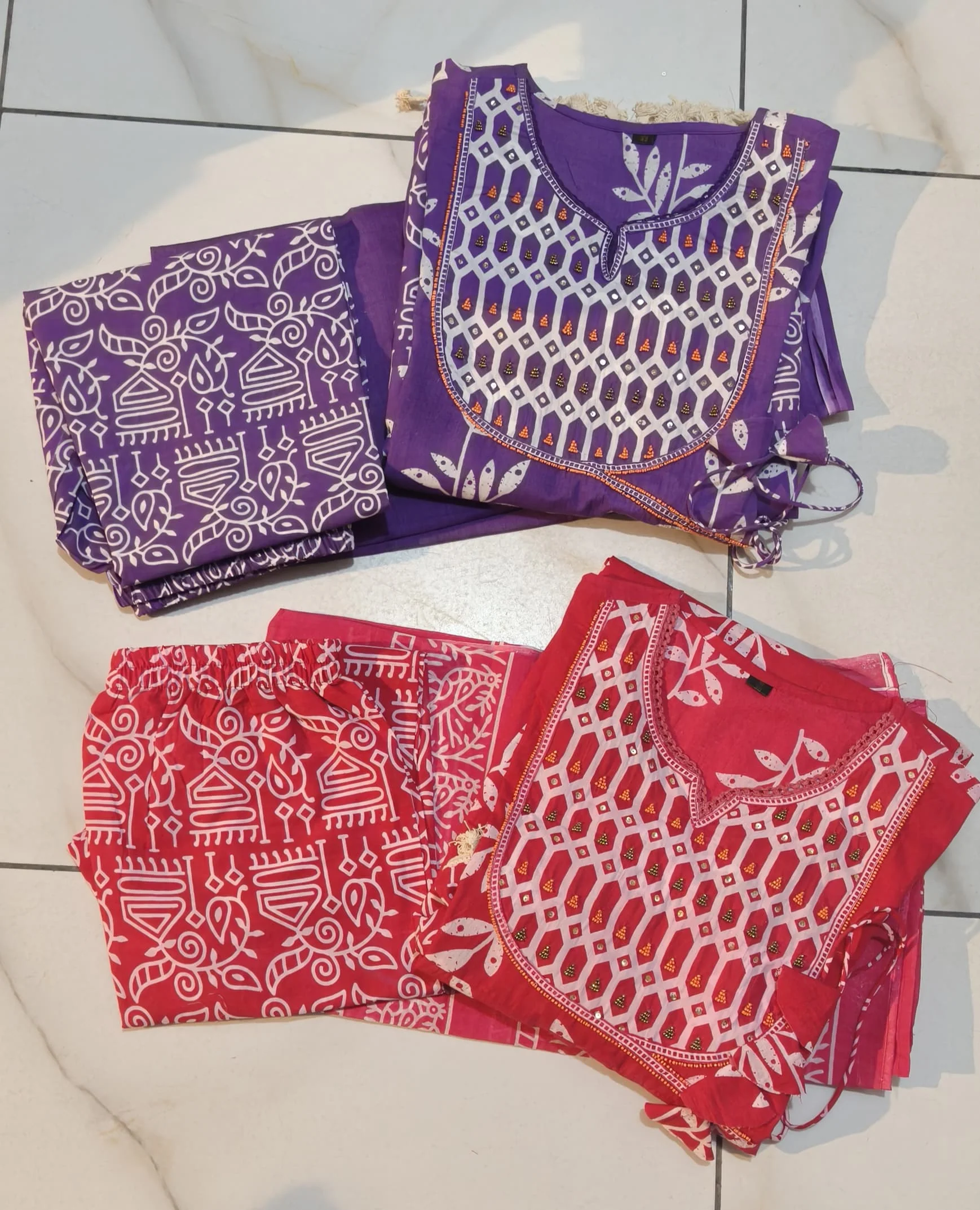 Blanket Of Color Cotton Kurti Set - Image 6