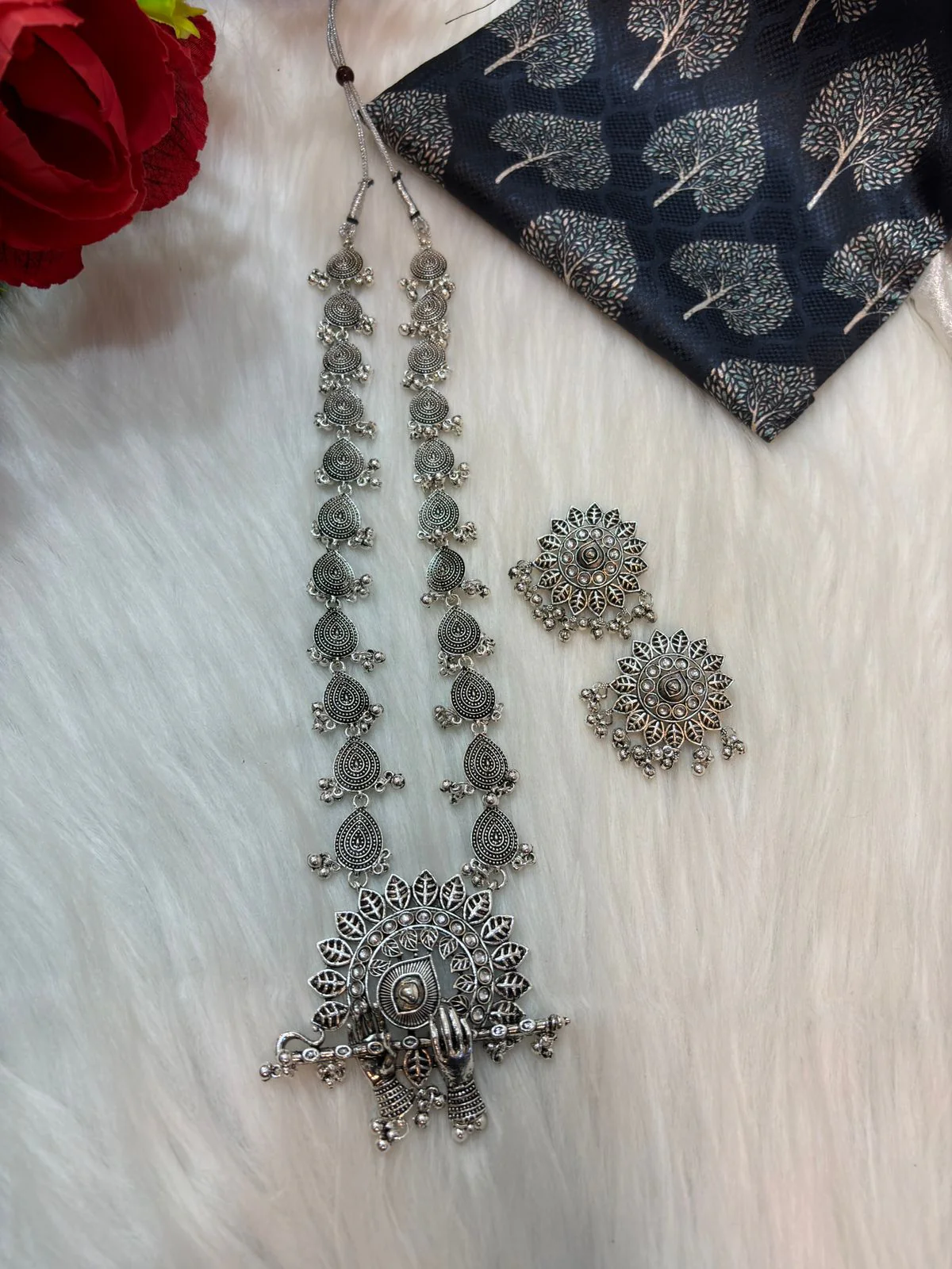 Lord Krishna Flute Inspired -Necklace Set - Image 3