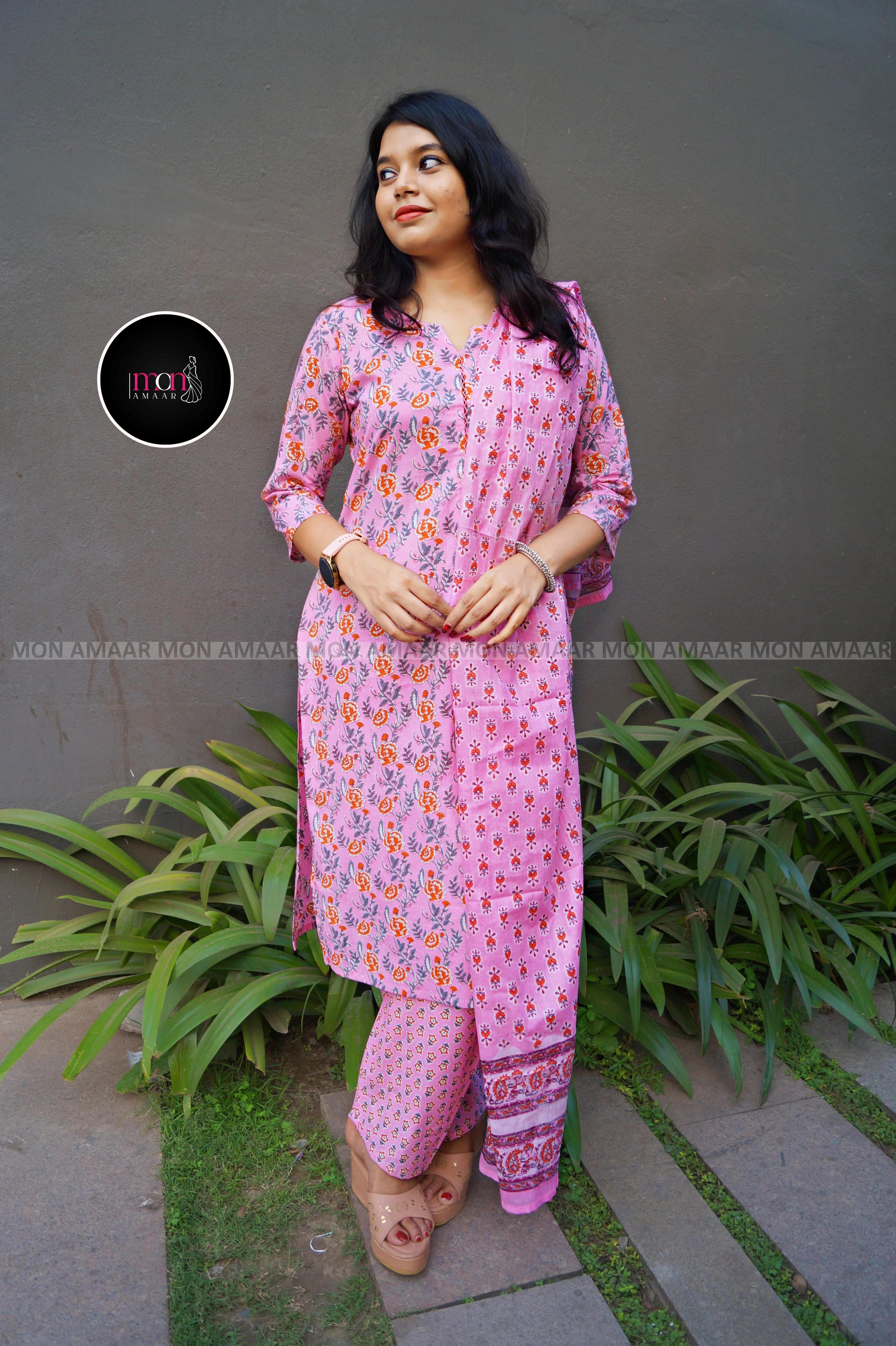 Pretty in Pink- Cotton Kurti Set - Image 4