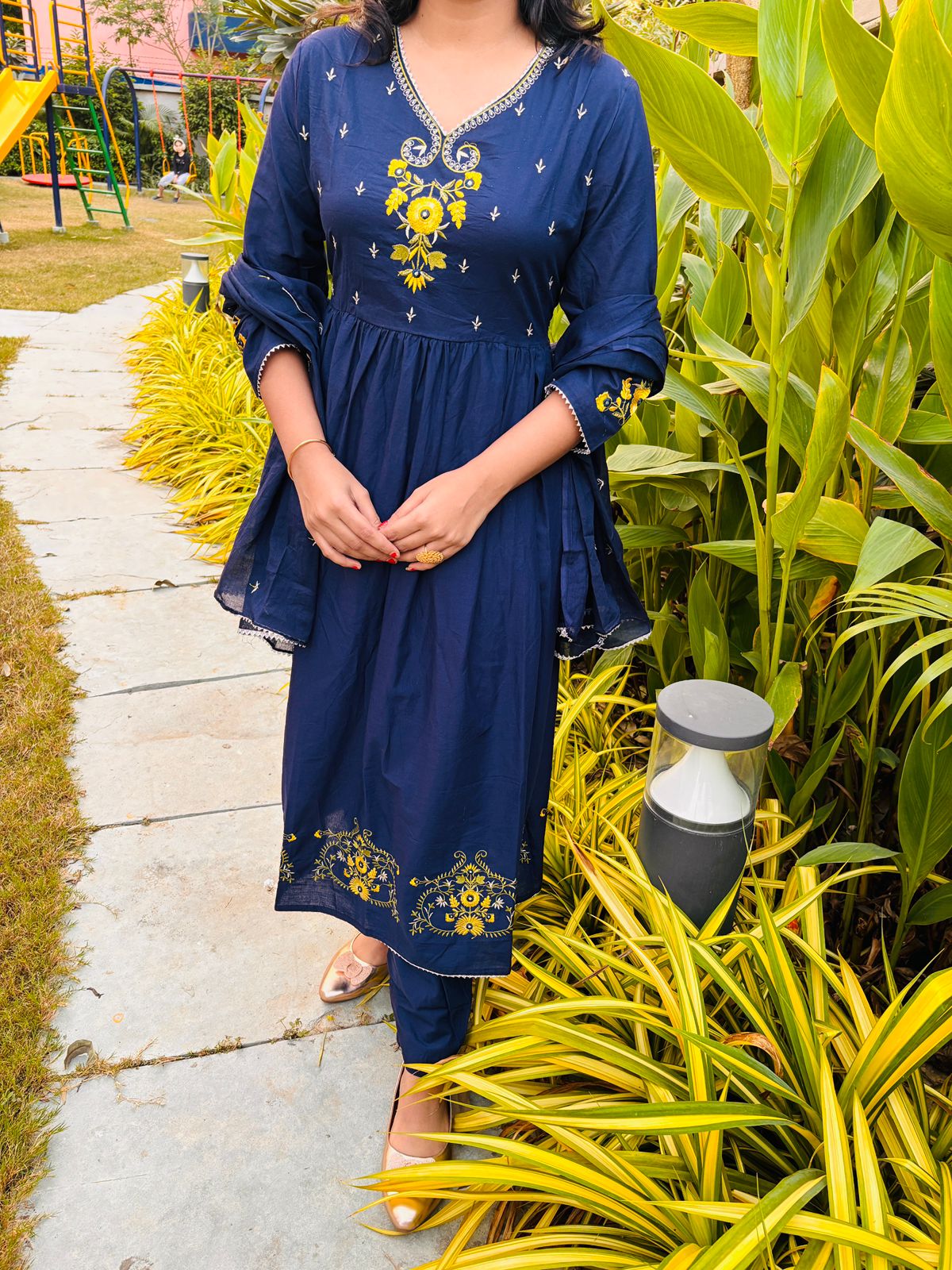 Clair De Lune Cotton Kurti Set - Image 5