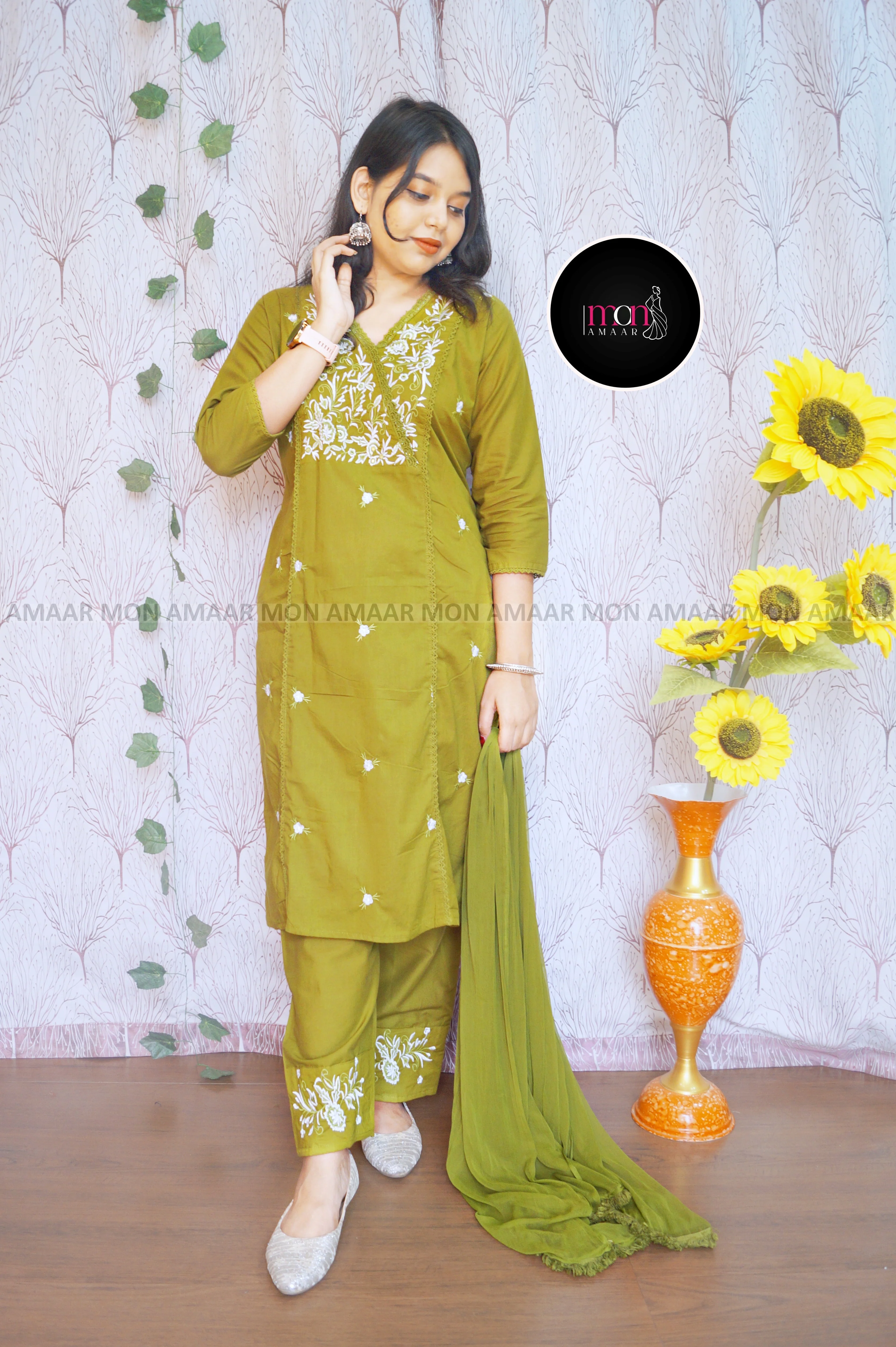 Special Occasion Cotton Kurti Set - Image 3
