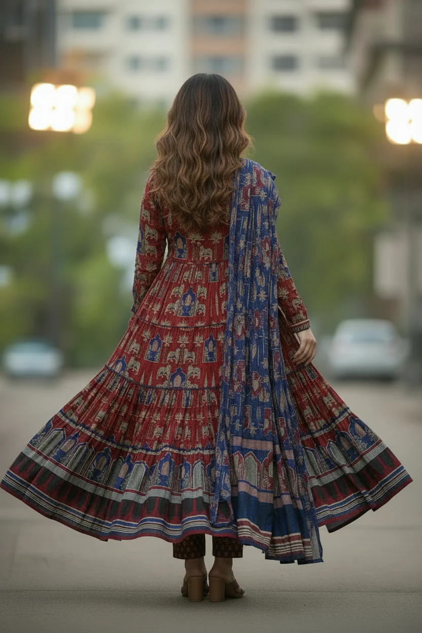 Night With Stars Cotton Kurti Set - Image 3