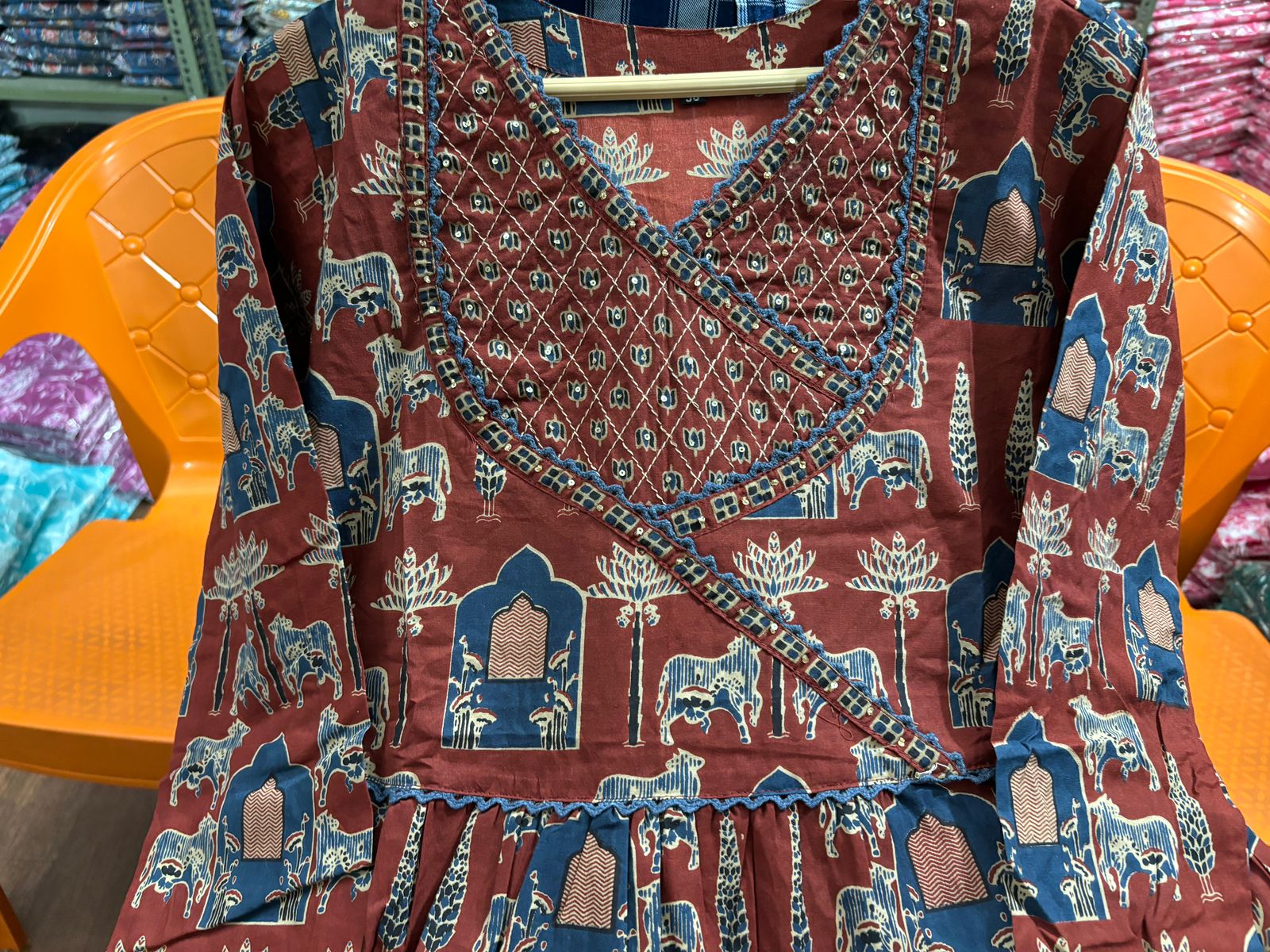 Night With Stars Cotton Kurti Set - Image 9