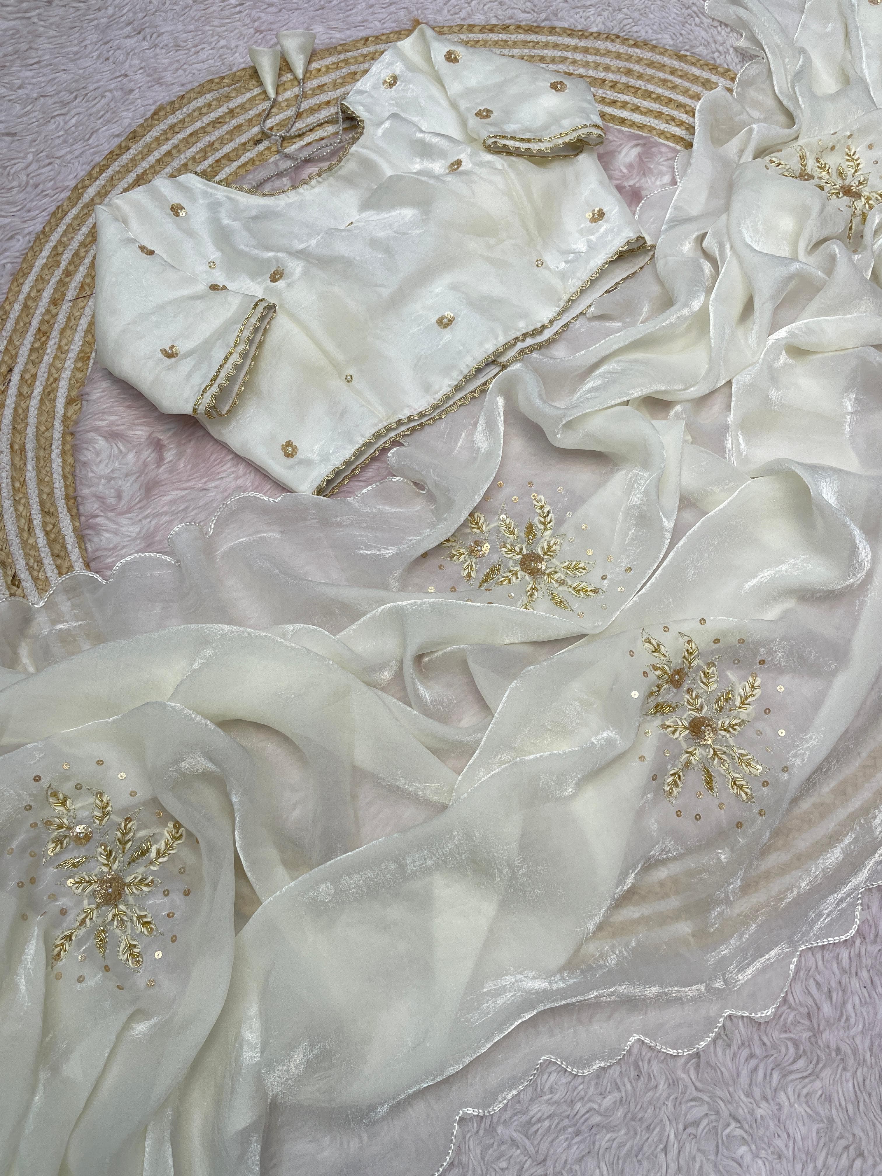 You Is Like Glitter Designer Satin Silk Saree - Image 3