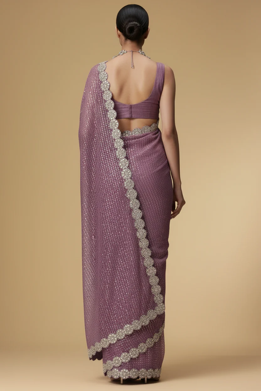 Bollywood Block Buster Georgette Saree - Image 3