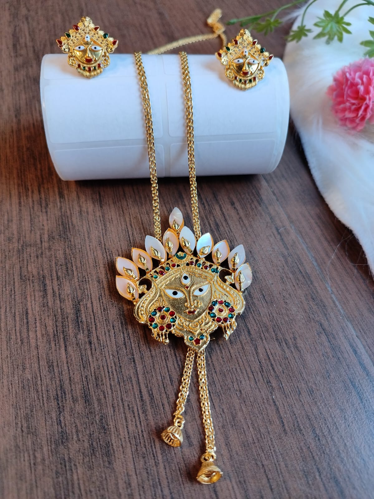 Gold  Plated Tie Chain Set - Image 7