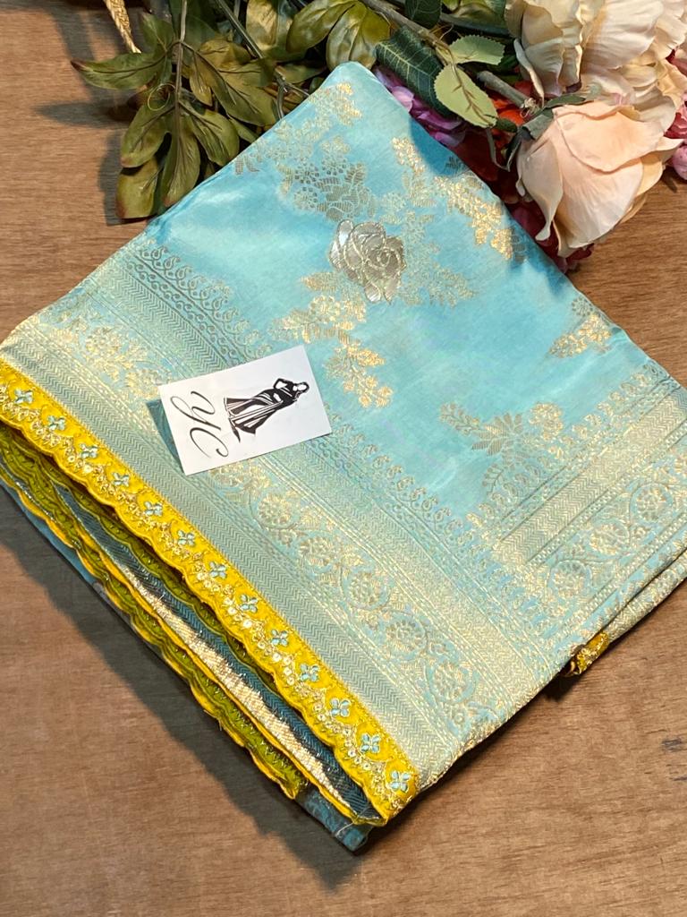 Honeydew Heaven Dola Silk Banarasi Saree - Image 3
