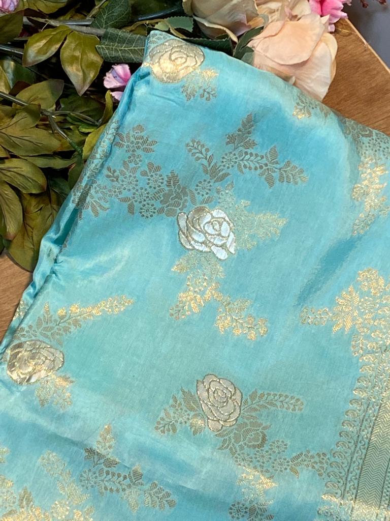 Honeydew Heaven Dola Silk Banarasi Saree - Image 5
