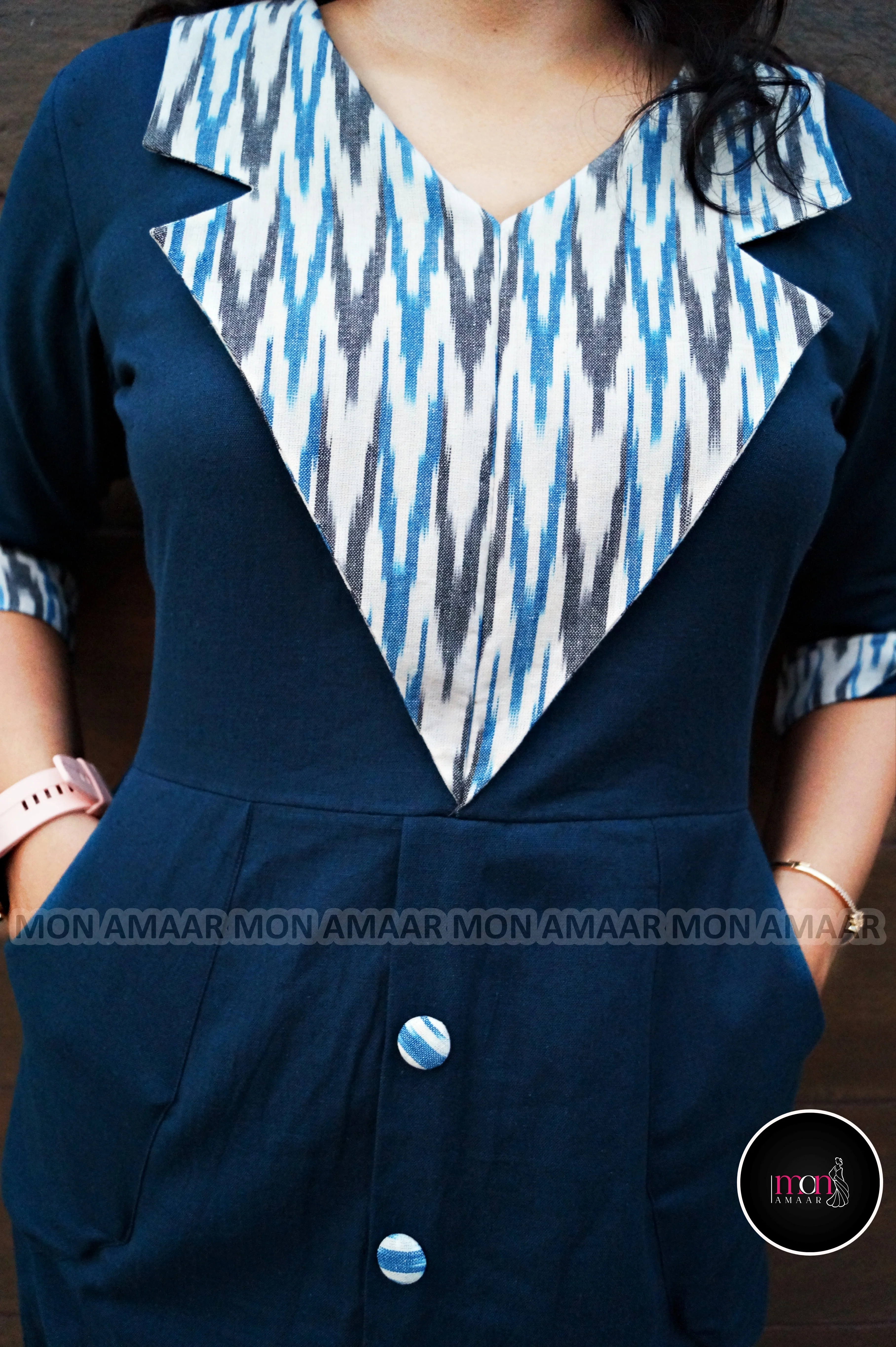 Summer Soul-Pure Ikkat Handloom Dress - Image 3