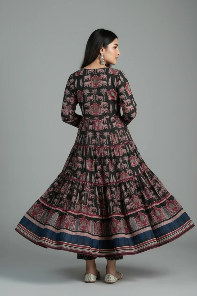 Night With Stars Cotton Kurti Set - Image 3