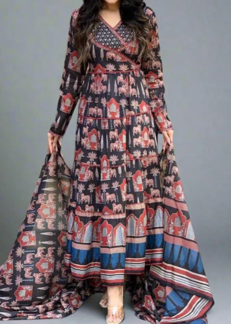 Night With Stars Cotton Kurti Set - Image 4