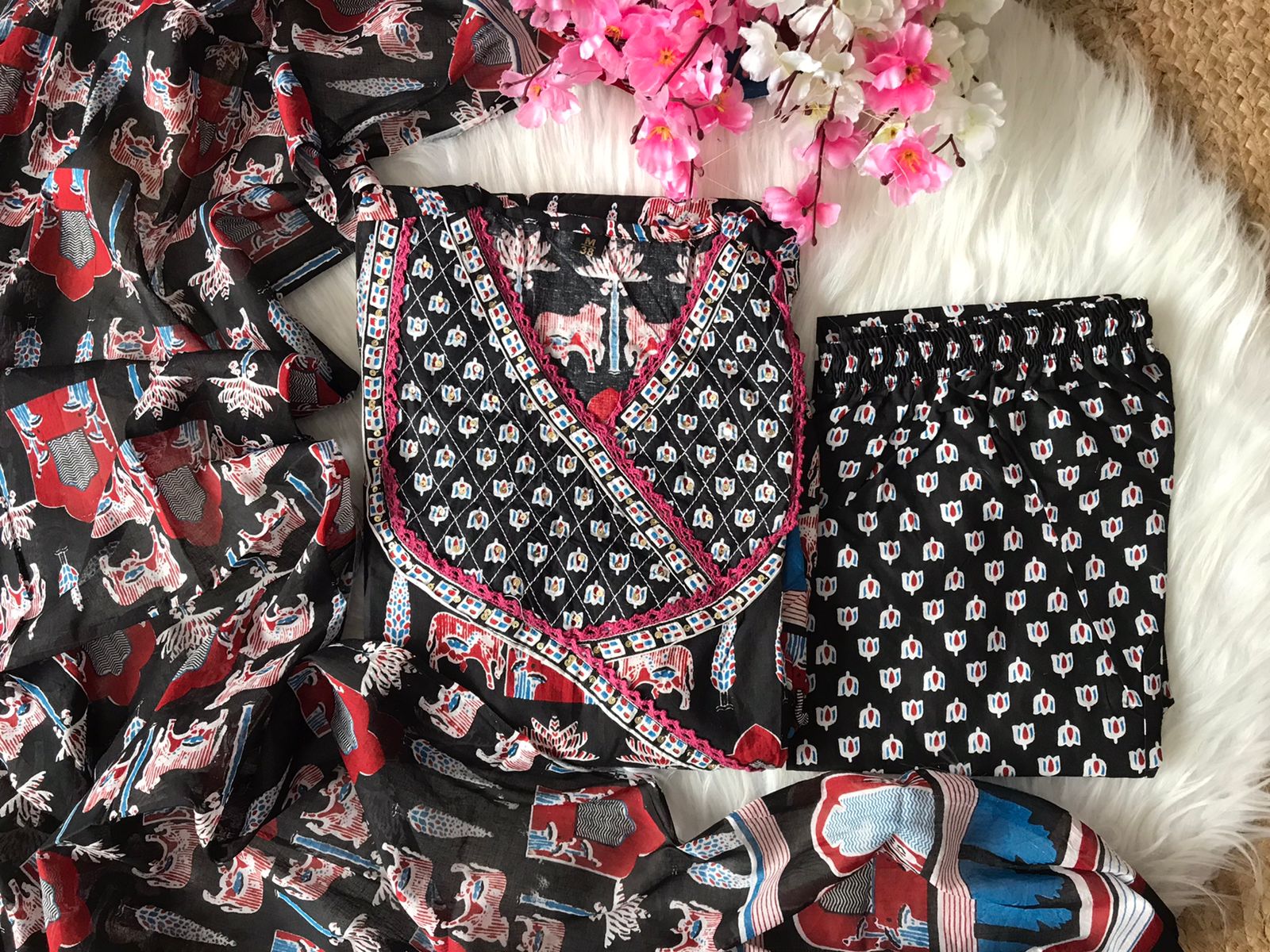 Night With Stars Cotton Kurti Set - Image 5