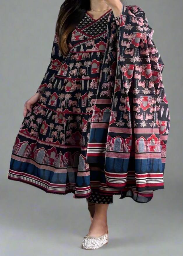 Night With Stars Cotton Kurti Set - Image 6