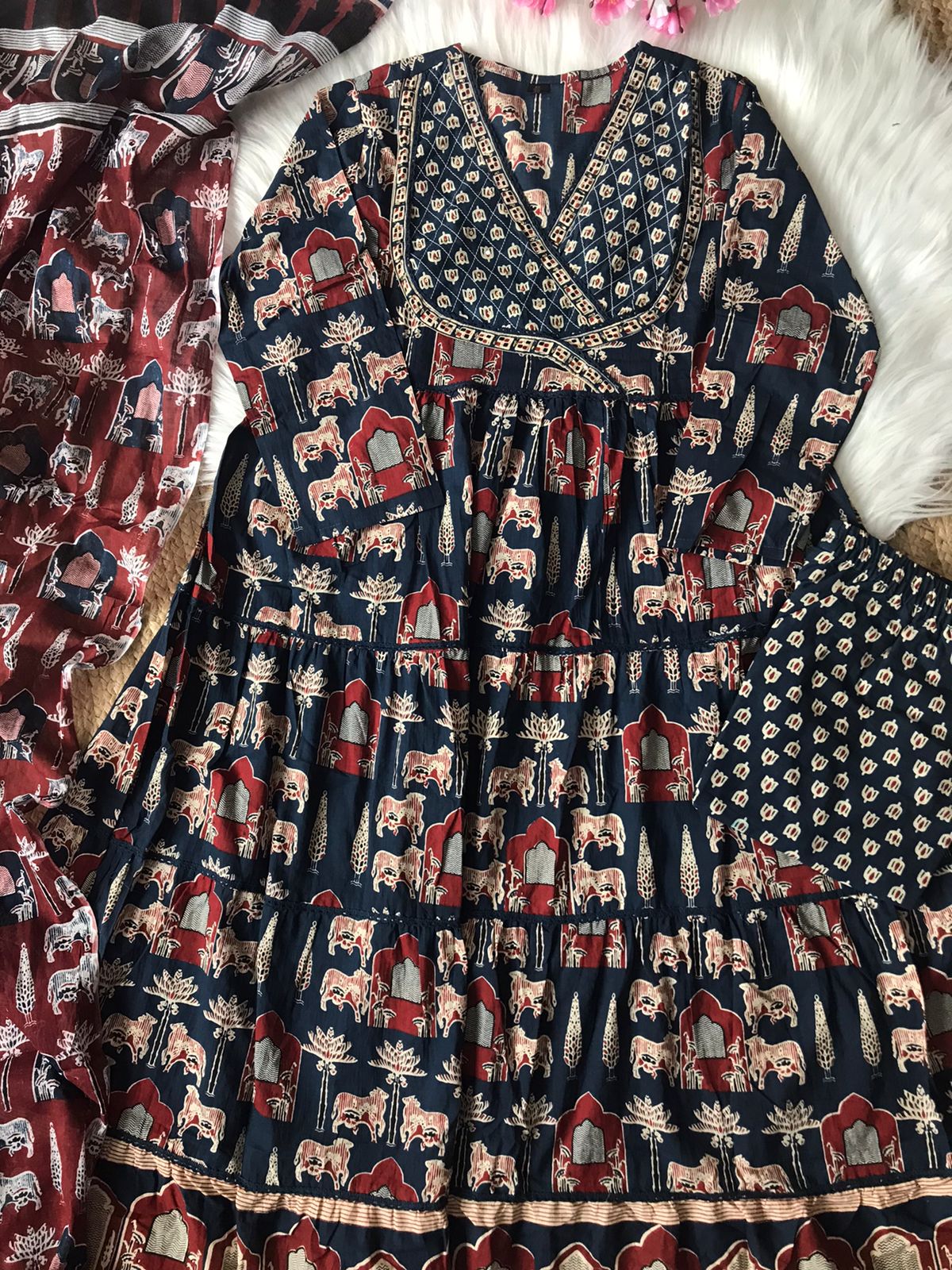 Night With Stars Cotton Kurti Set - Image 8