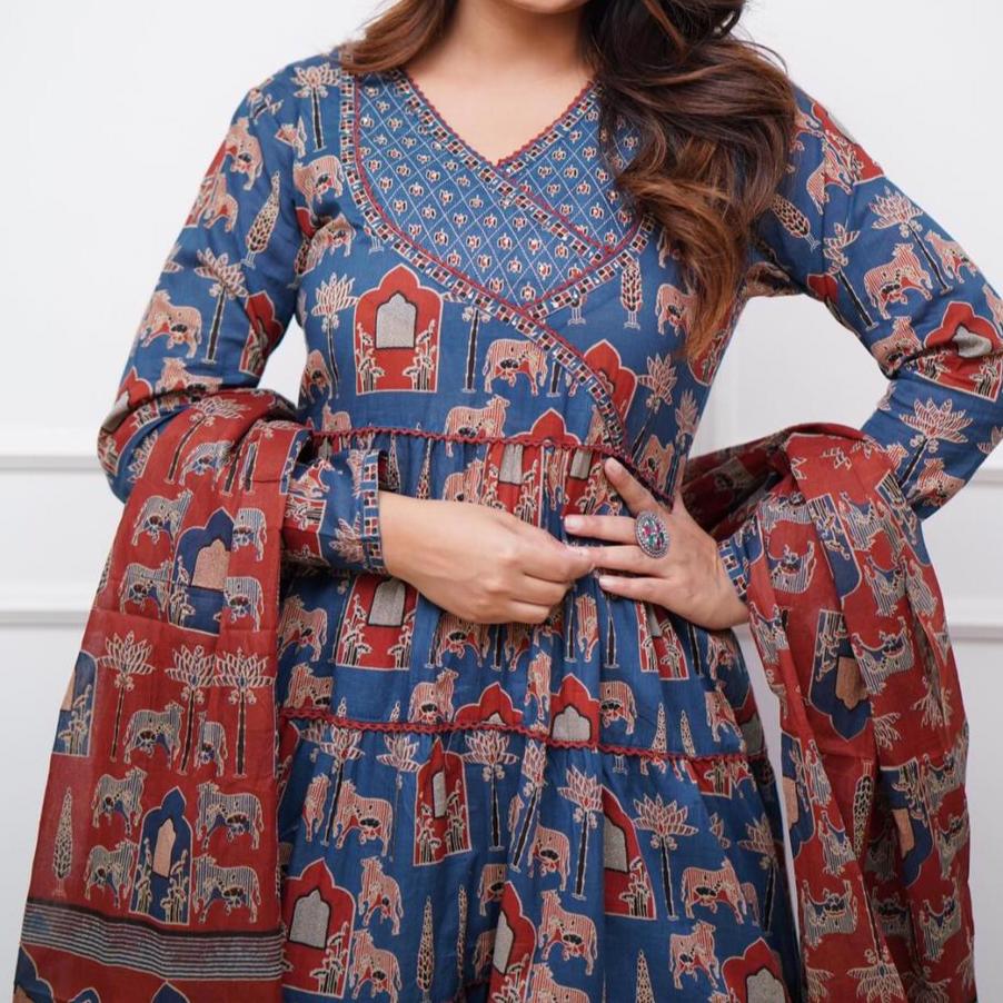 Night With Stars Cotton Kurti Set - Image 12