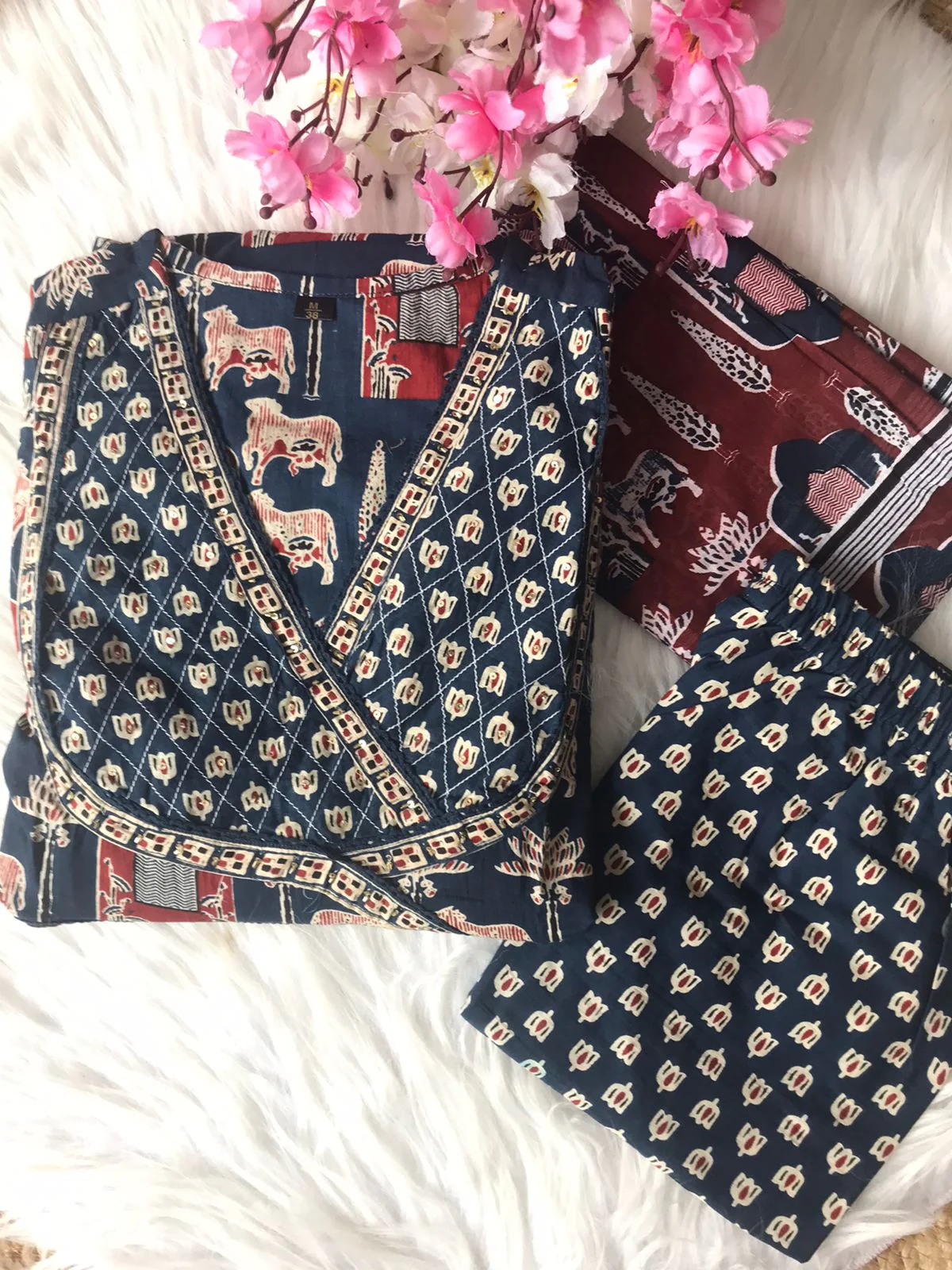 Night With Stars Cotton Kurti Set - Image 13