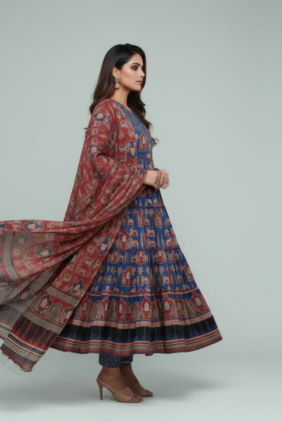 Night With Stars Cotton Kurti Set - Image 3