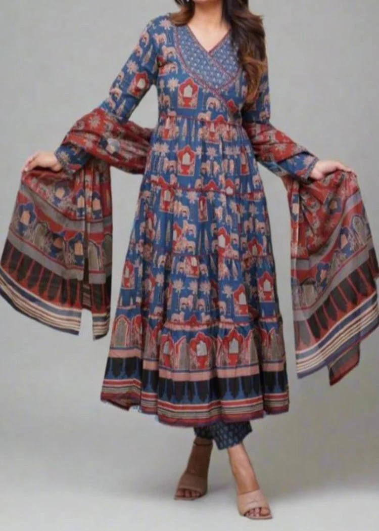 Night With Stars Cotton Kurti Set - Image 4