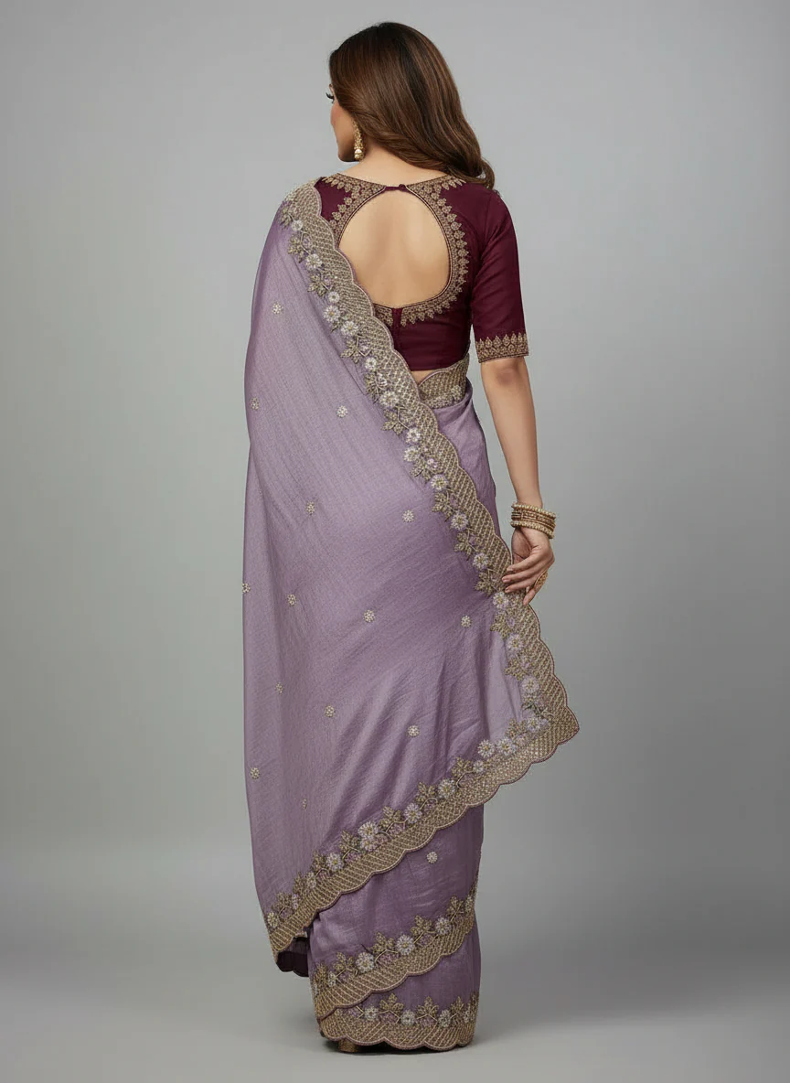 One Picture Gold Crush Saree - Image 4