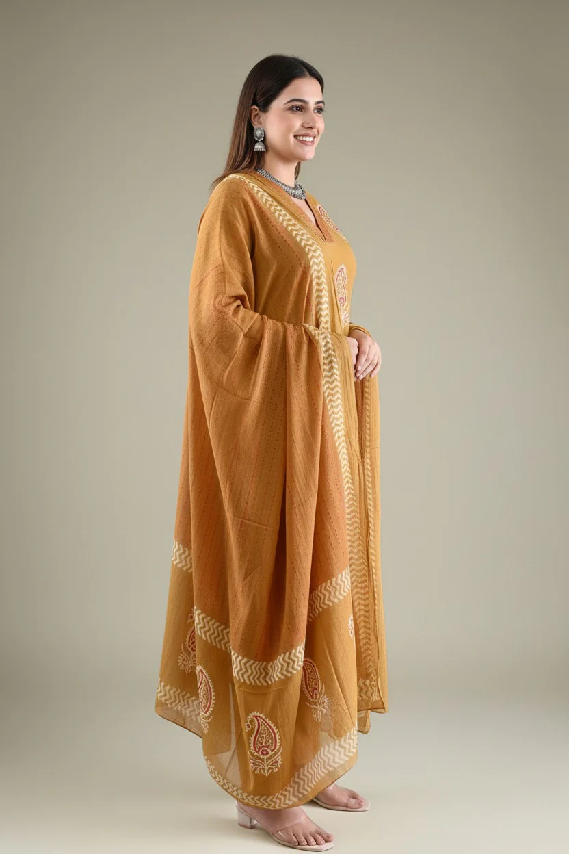 Hues Carnation Cotton Kurti Set - Image 3