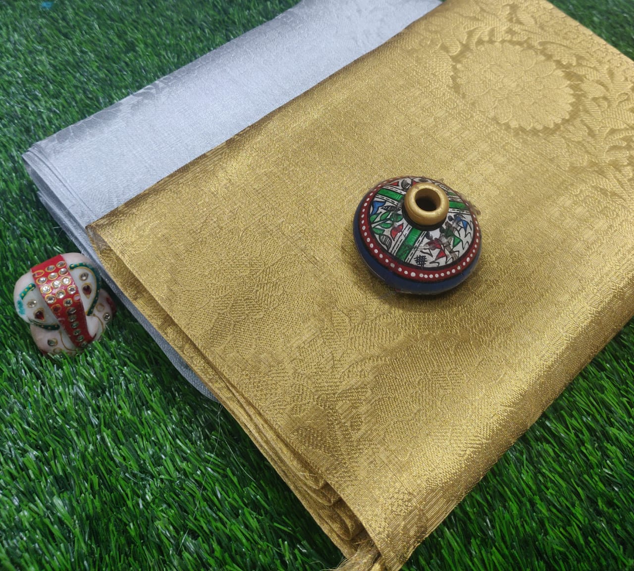 Pure  Banarasi Tissue Kota Saree - Image 5