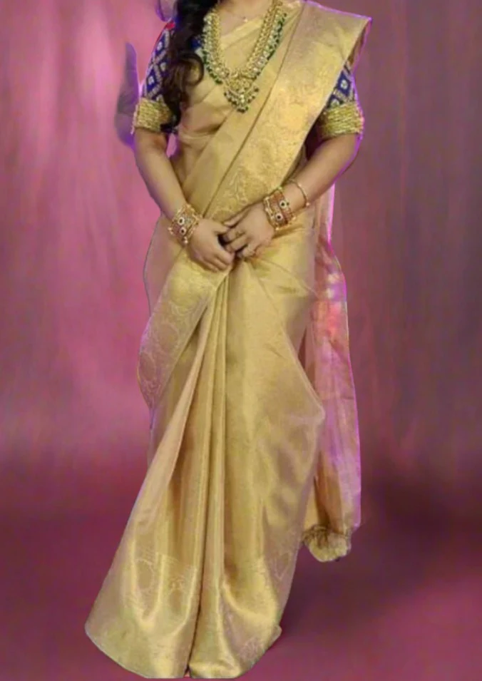 Pure  Banarasi Tissue Kota Saree - Image 7