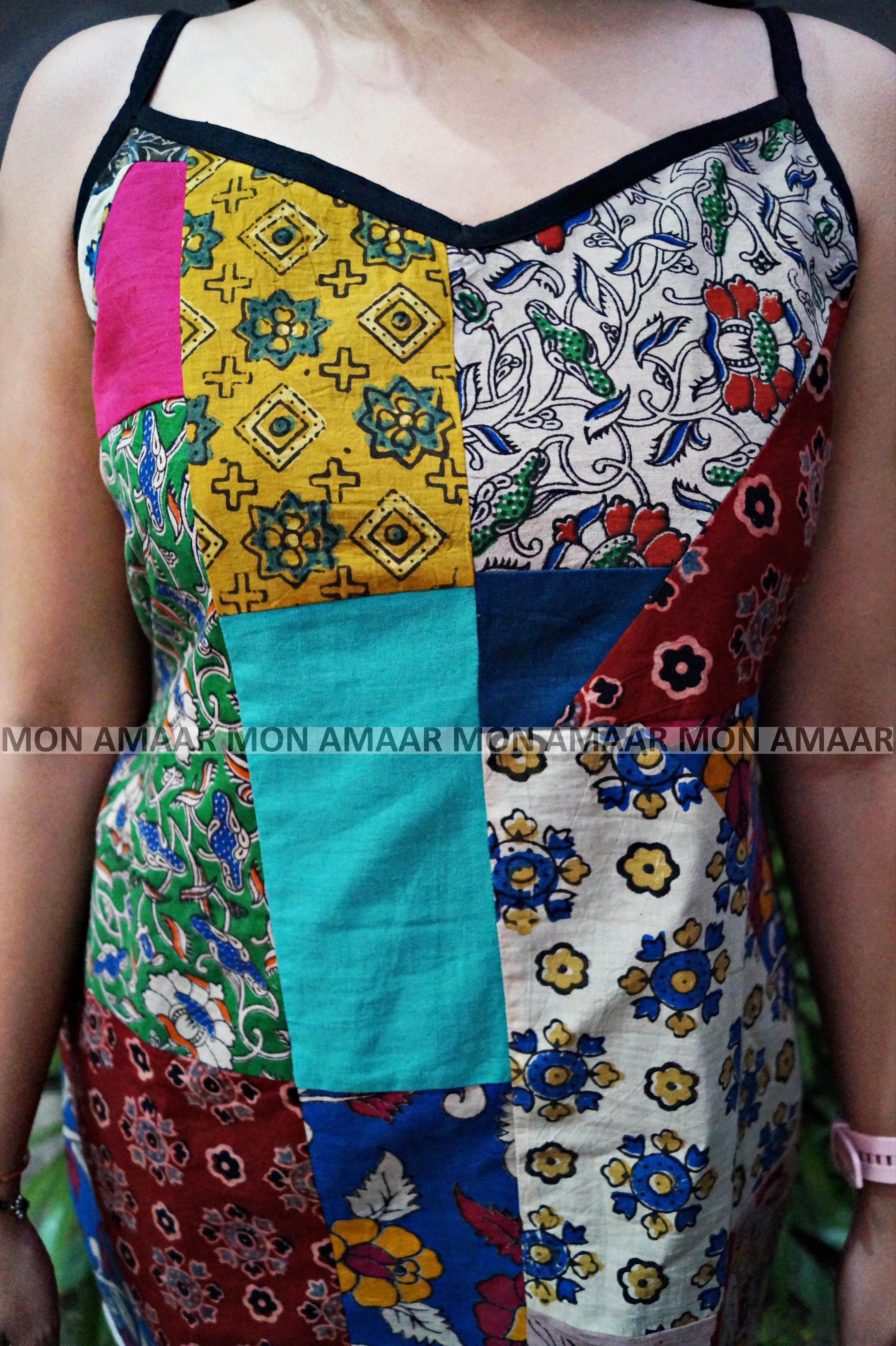 Heritage Hues -Pure Ethnic Collage  Cotton Dress - Image 6
