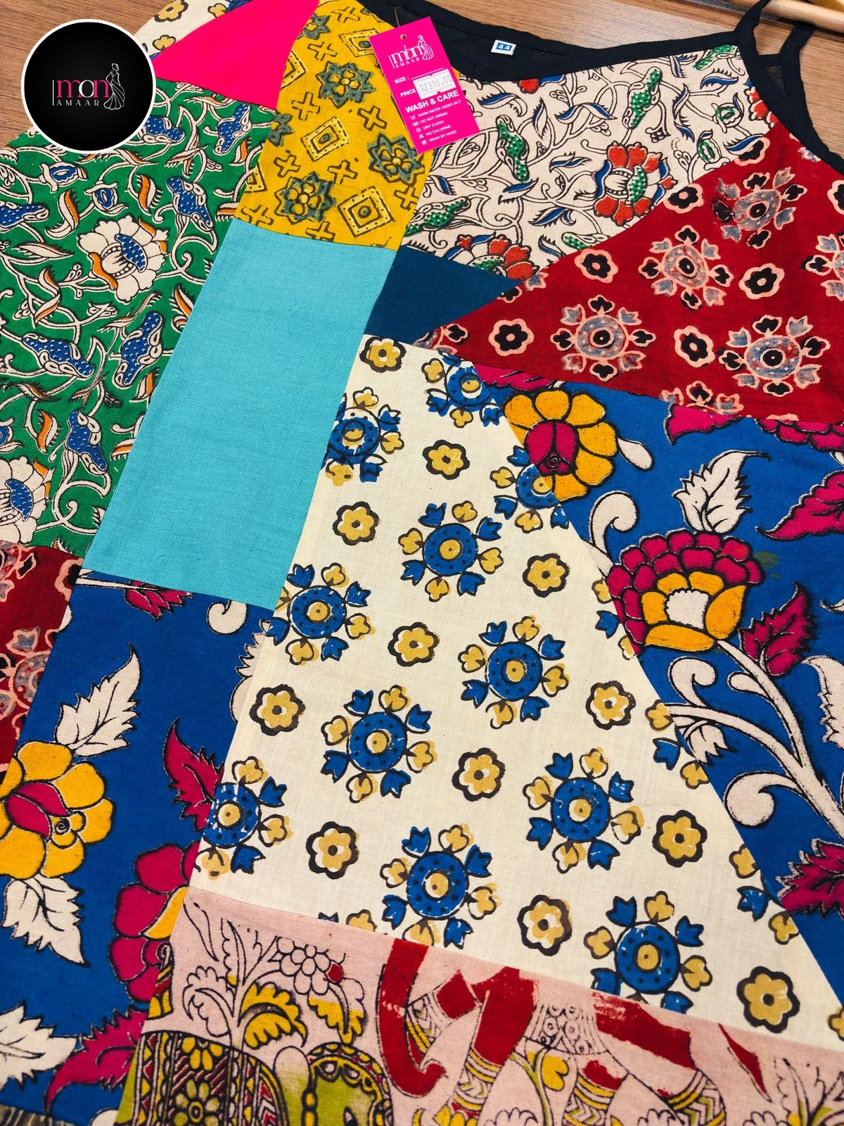 Heritage Hues -Pure Ethnic Collage  Cotton Dress - Image 8