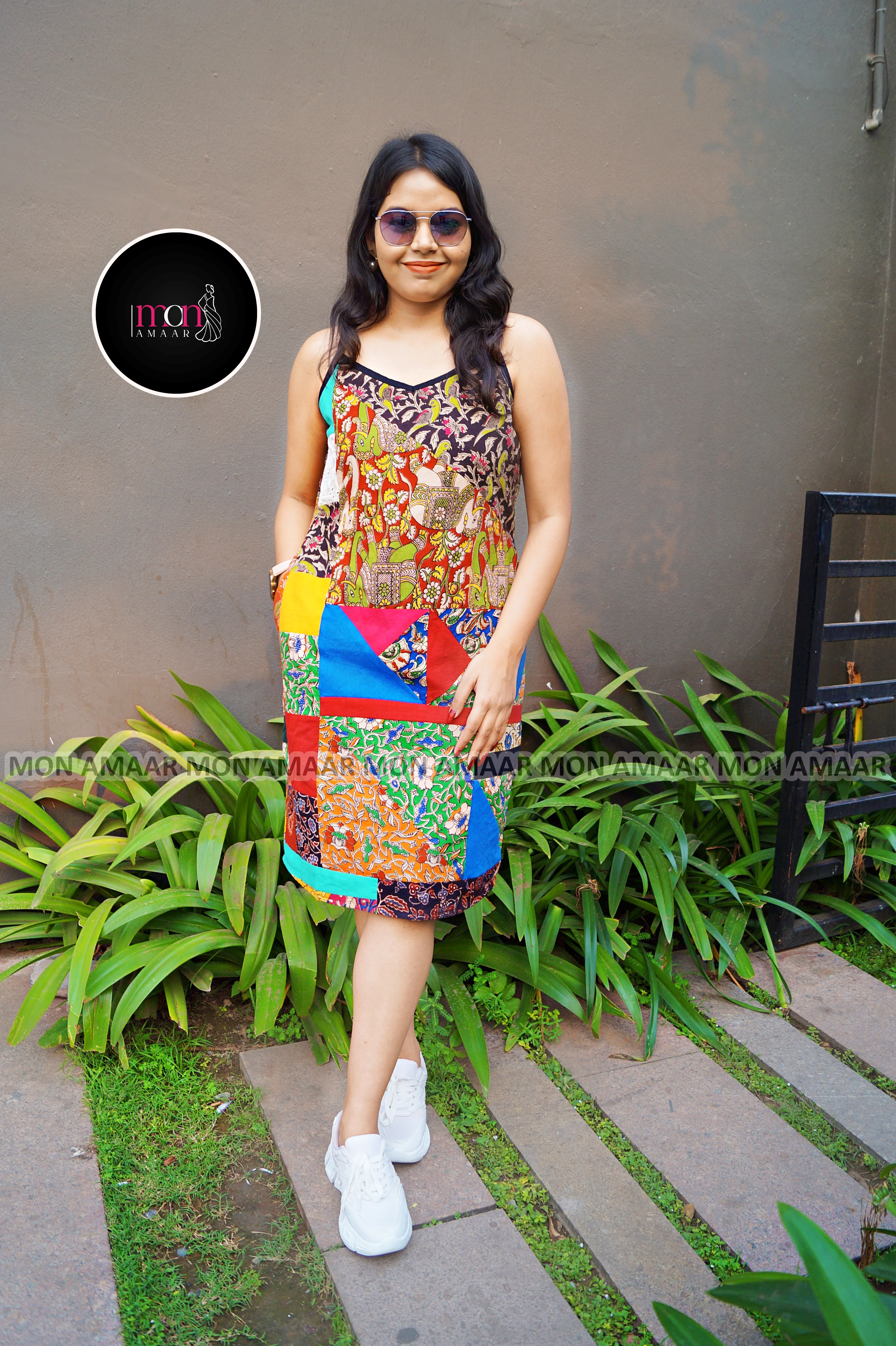 Heritage Hues -Pure Ethnic Collage Cotton Dress - Image 6