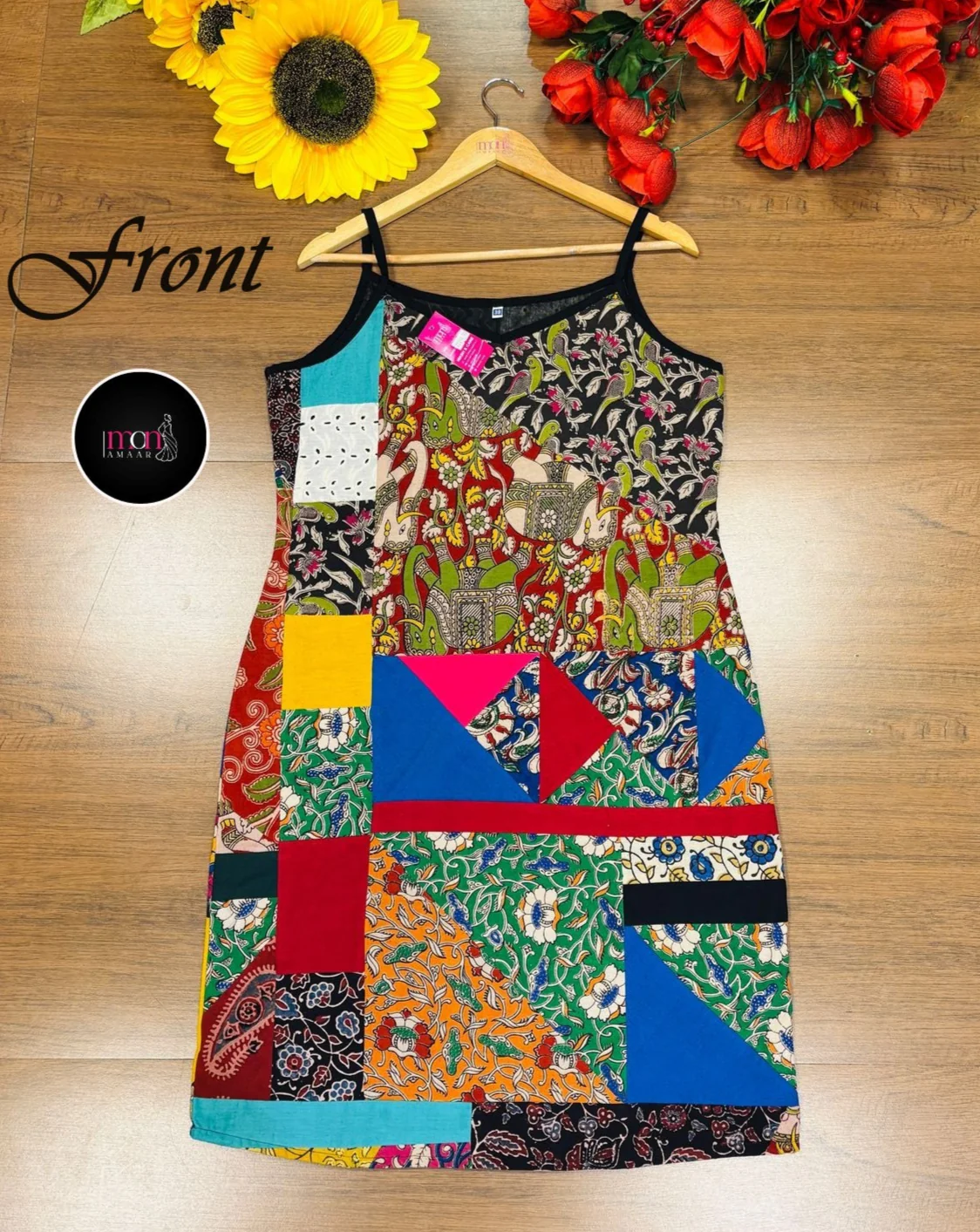 Heritage Hues -Pure Ethnic Collage Cotton Dress - Image 7