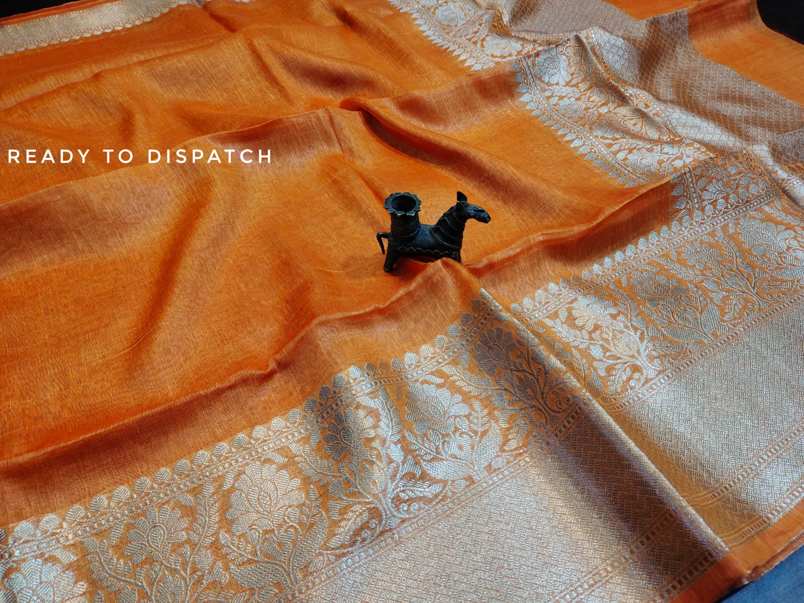 Pure Handwoven Silk Linen Banarasi - Image 3