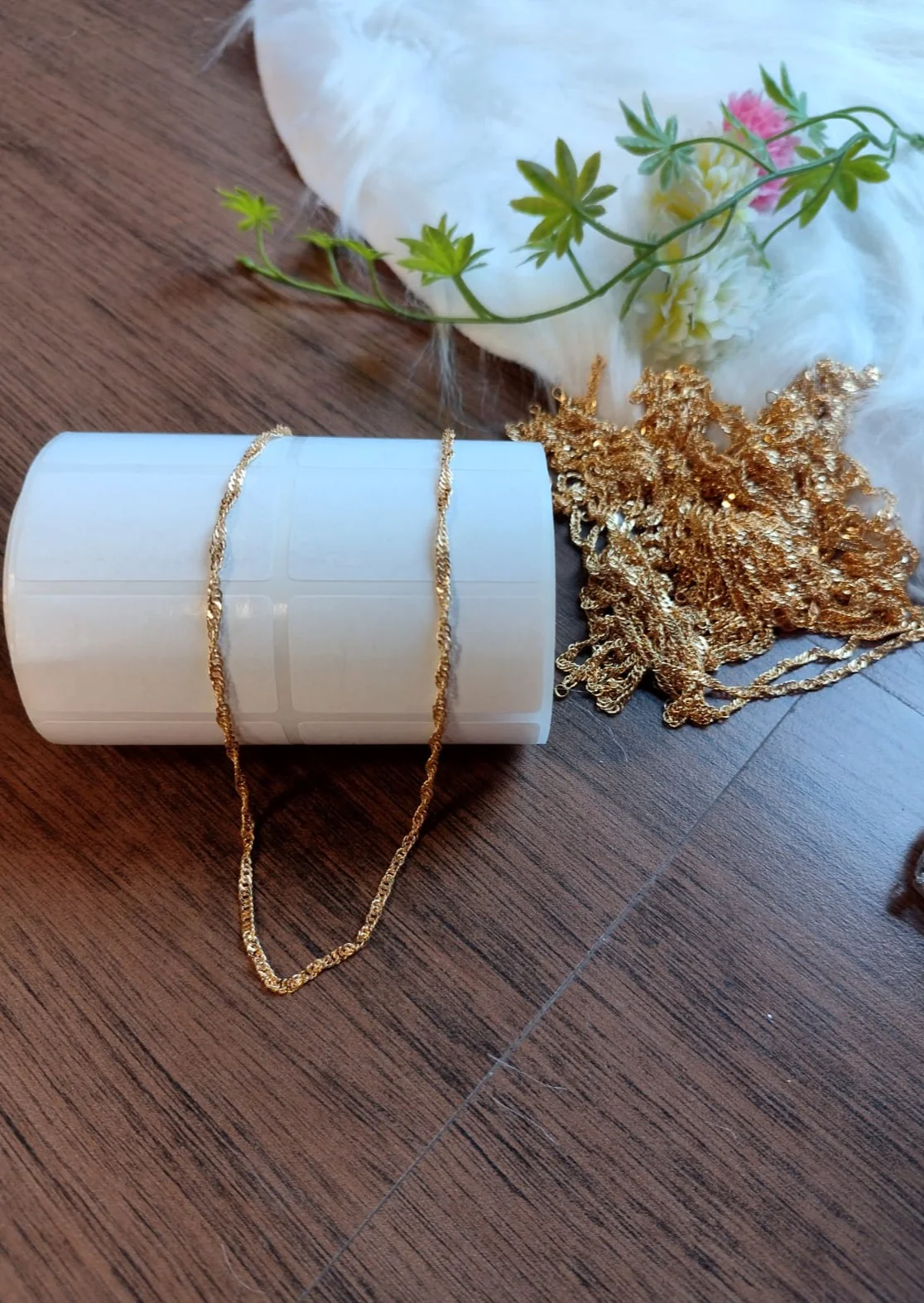 Simple And Shining Look- Single Gold Plated Chain - Image 3