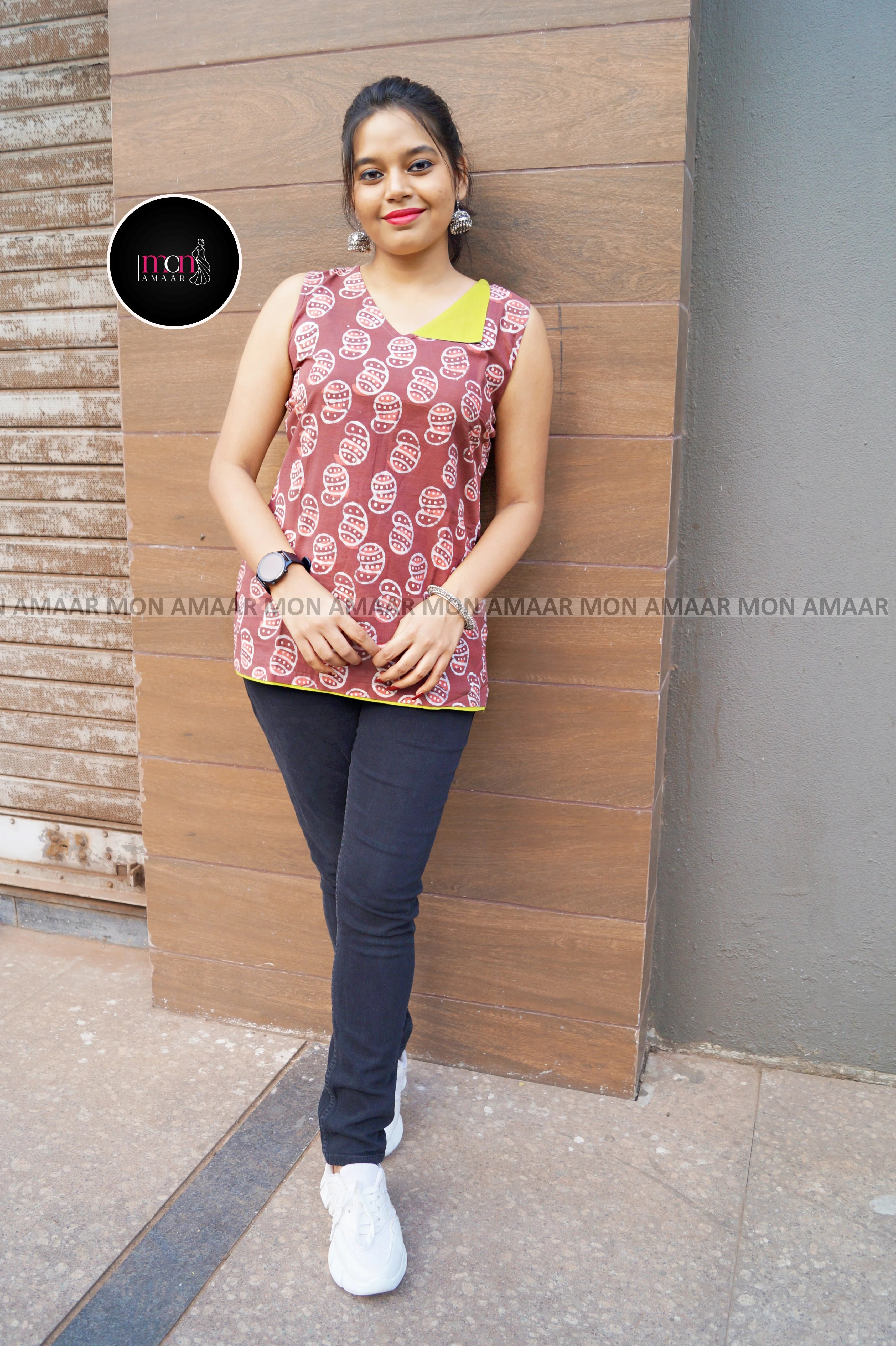 Smartness freak -Sustainable Bagru Print Ethnic Top - Image 3