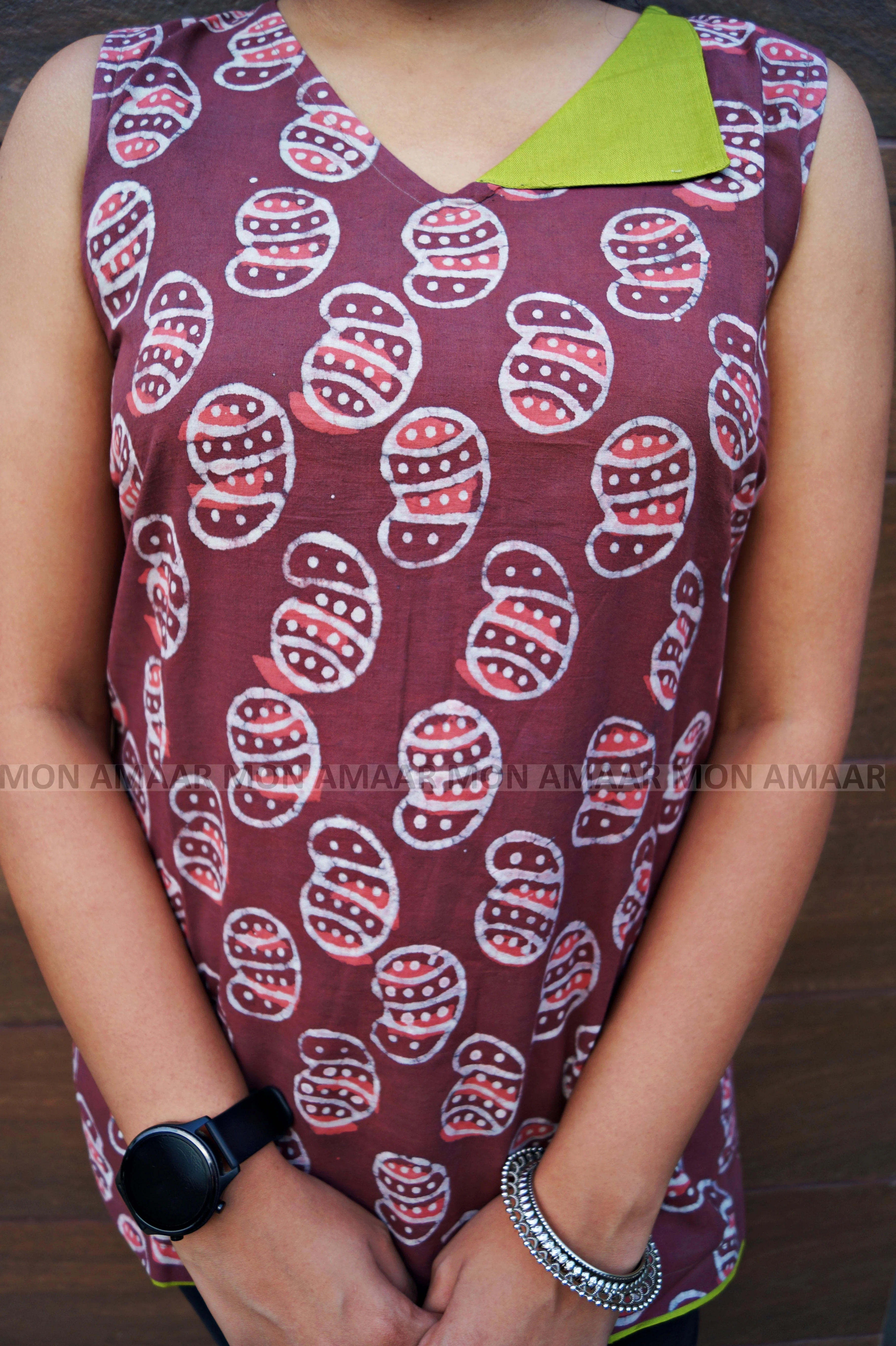 Smartness freak -Sustainable Bagru Print Ethnic Top - Image 4