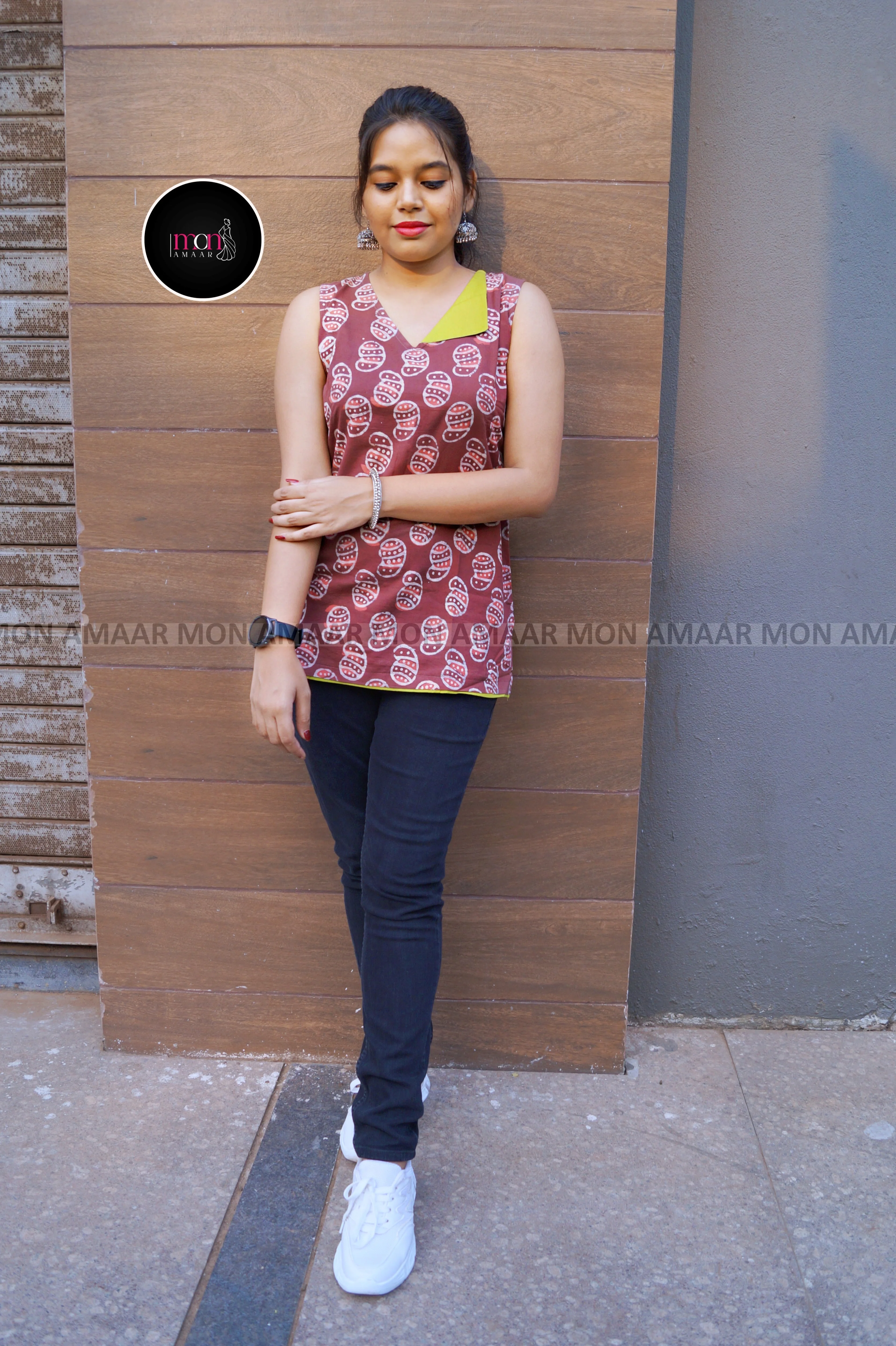 Smartness freak -Sustainable Bagru Print Ethnic Top - Image 5